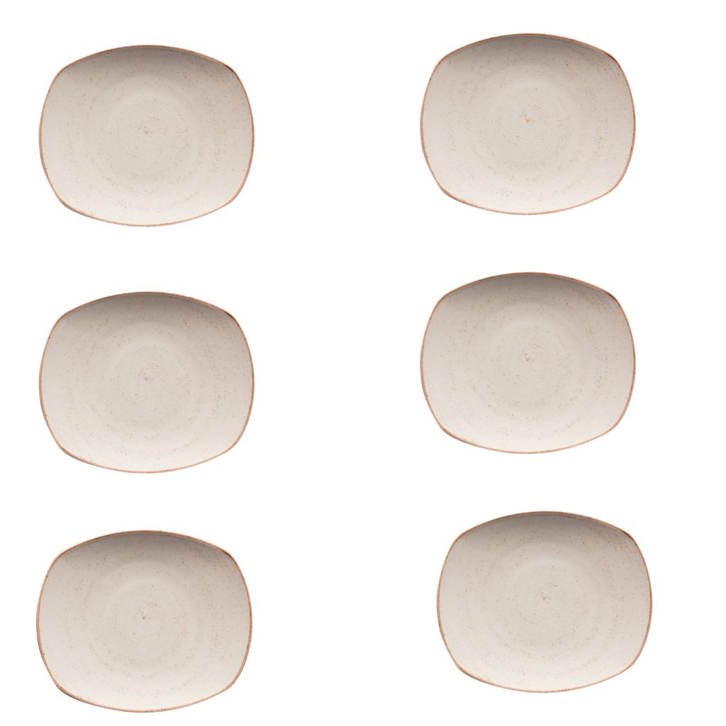 Set de Platos Artisan en Porcelana Blanca/Beige – 20,3 cm y 29,6 cm