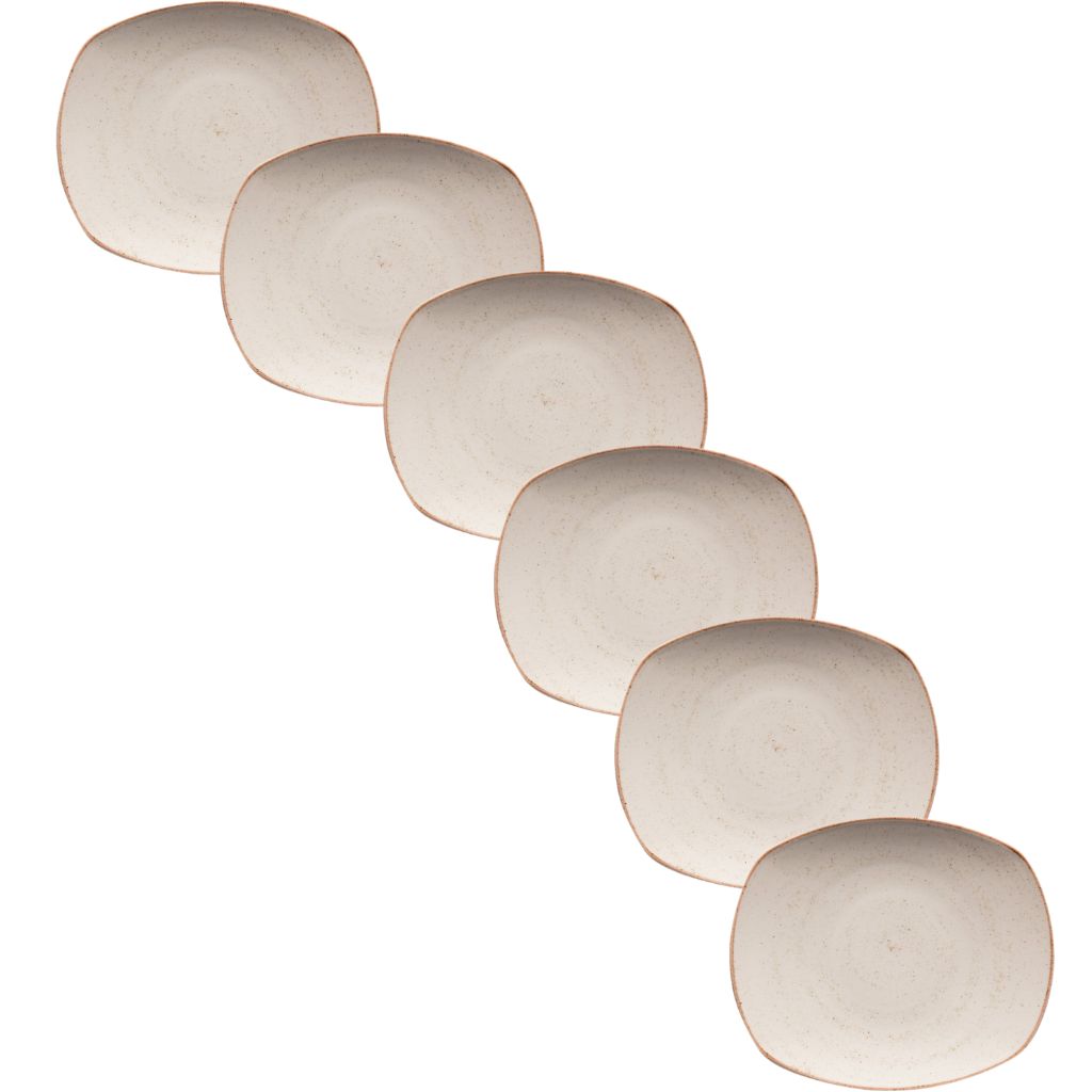 Set de Platos Artisan en Porcelana Blanca/Beige – 20,3 cm y 29,6 cm