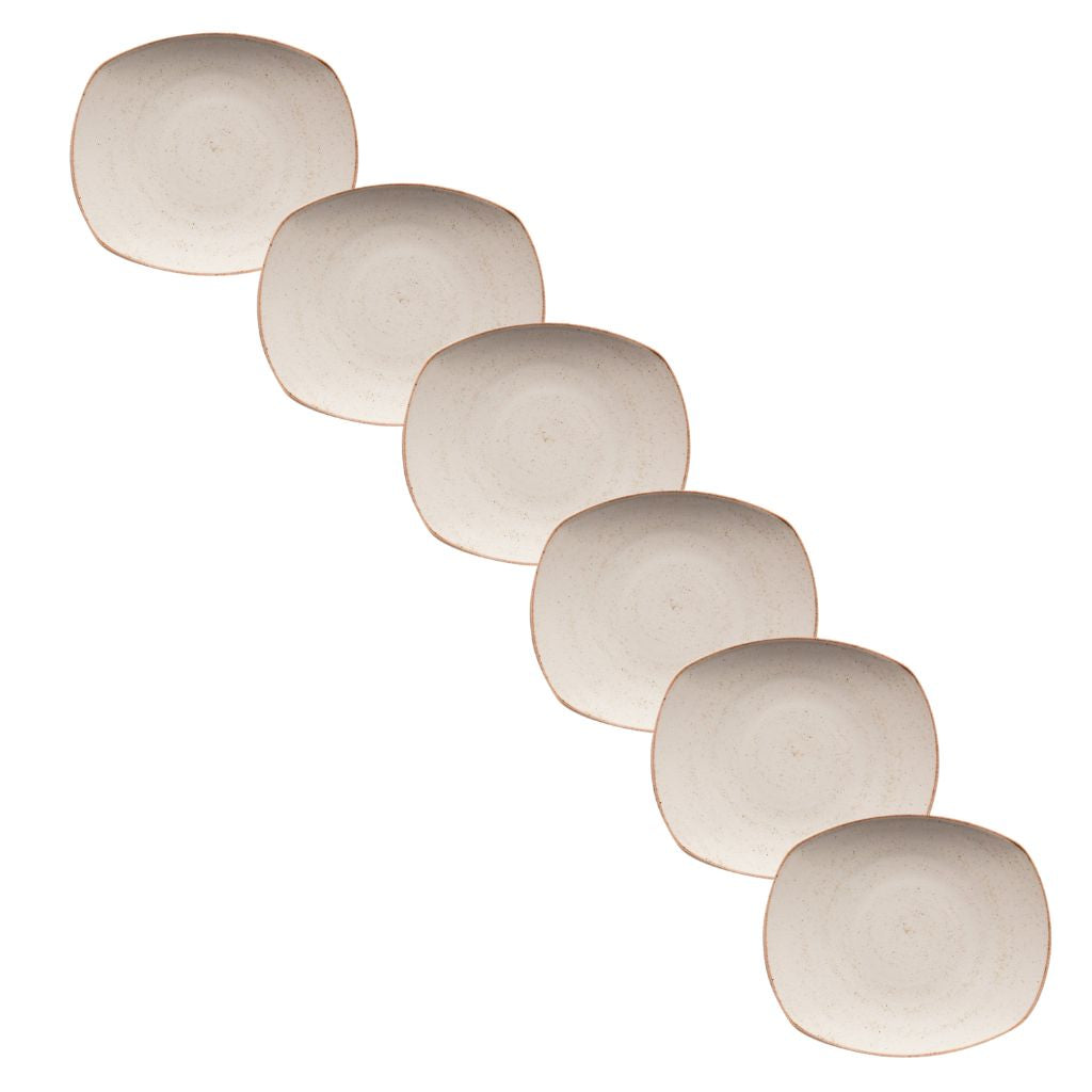 Set de Platos Artisan en Porcelana Blanca/Beige – 20,3 cm y 29,6 cm