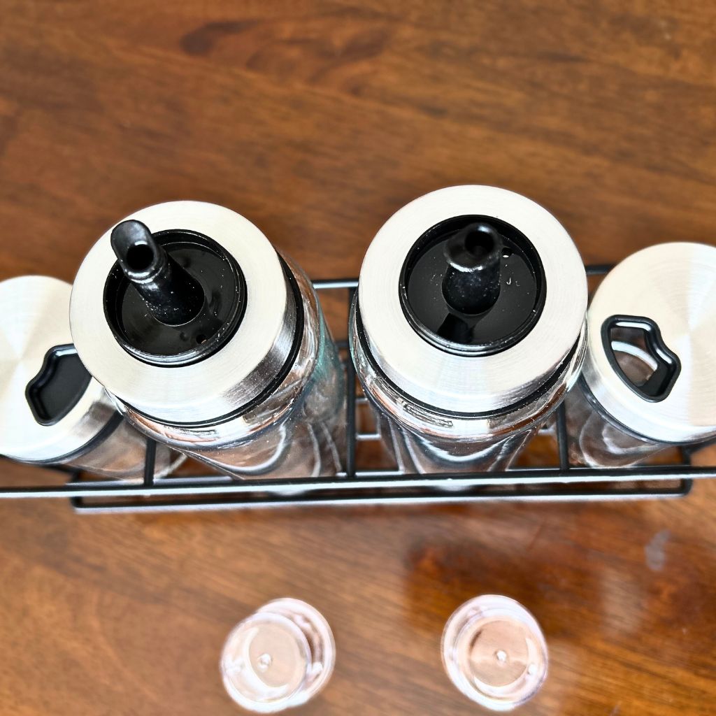 Alcuza de 4 botellas especieras