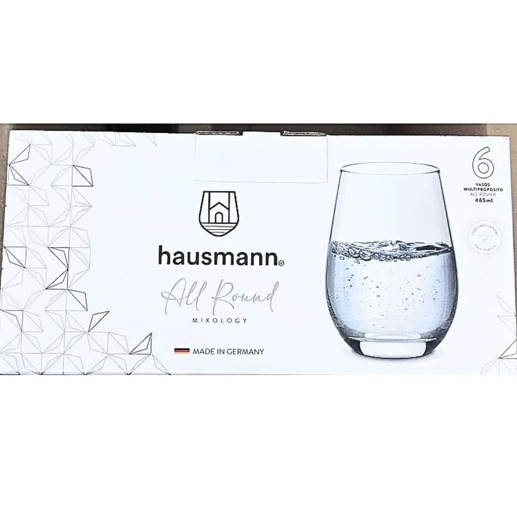 Set 6 Vasos Cristal 465 ml. multi propósito
