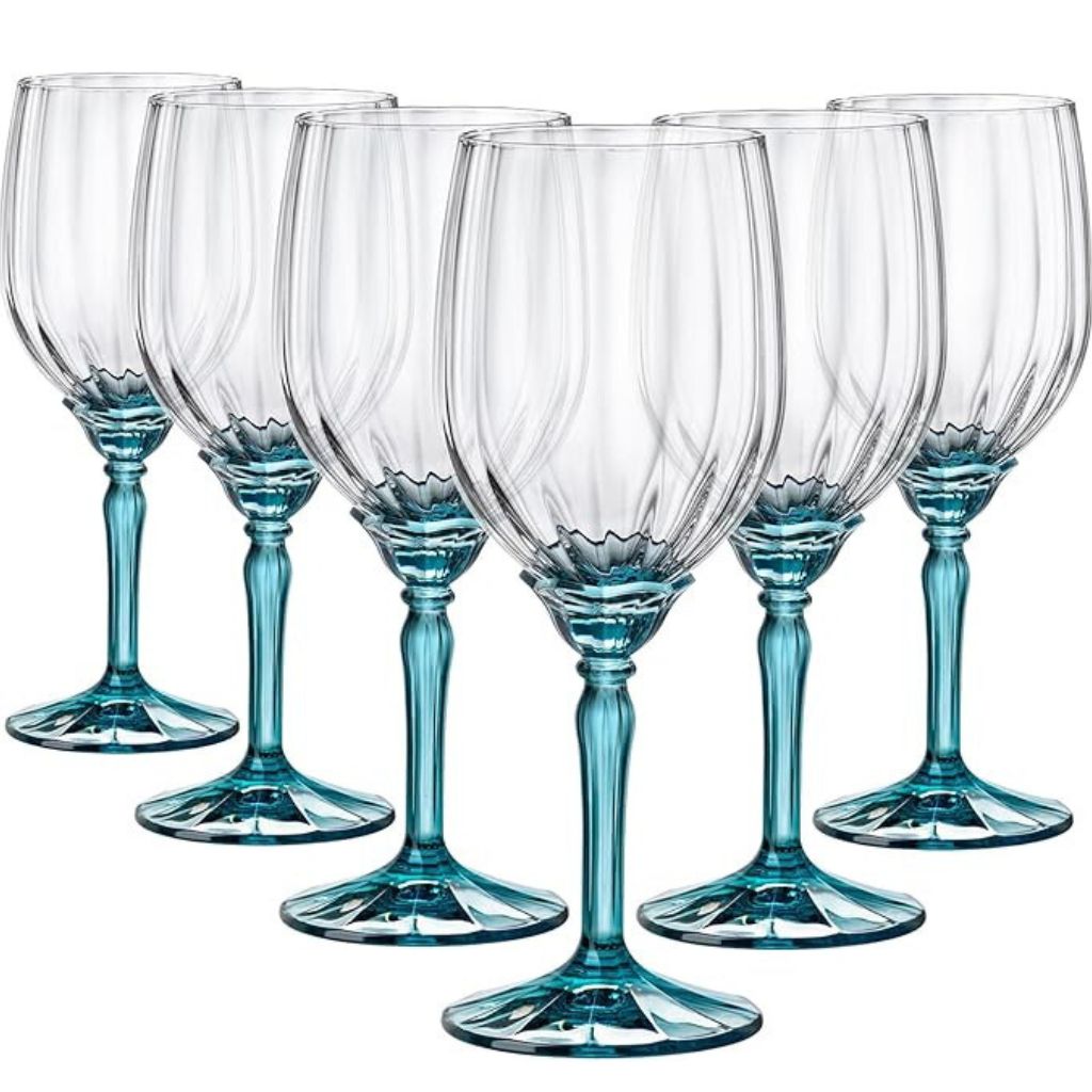 Set de 6 Copas de vino blanco florian azul Bormioli Rocco 389 ml