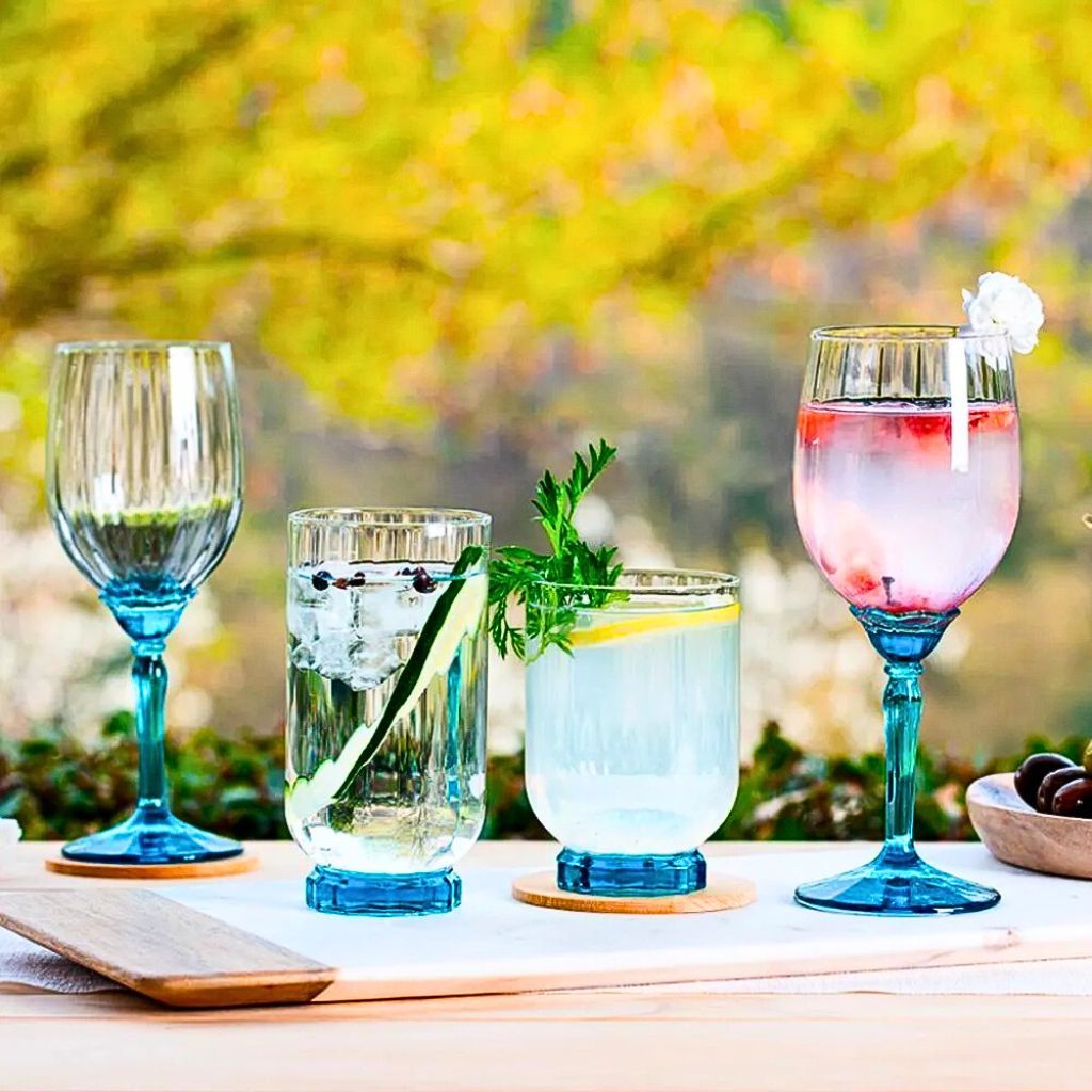 Set de 6 Vaso Bormioli Rocco, 430 ml, azul florian