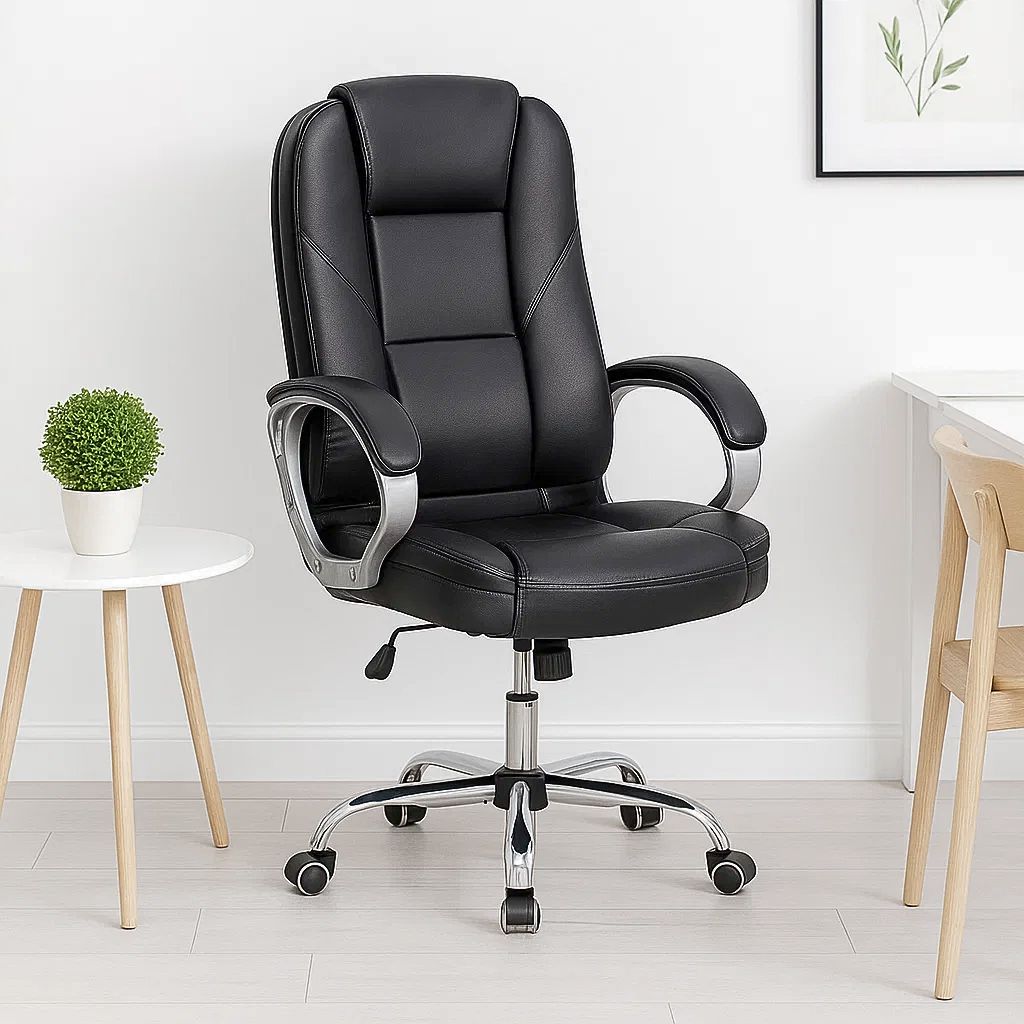 Silla de Oficina Ejecutiva Magnus Cuero Sintético - Negro