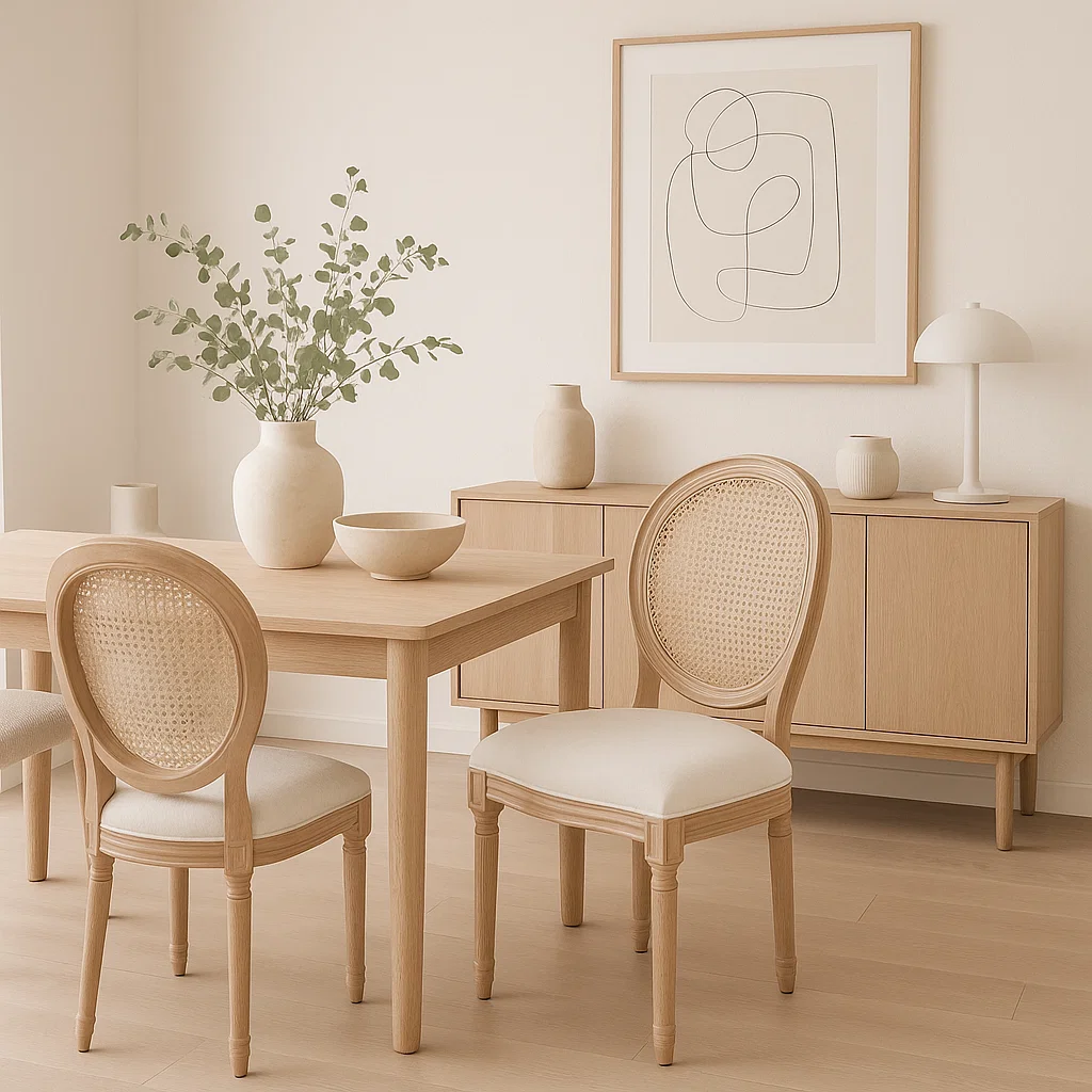 Silla de Comedor Madera Acolchada Luis XV