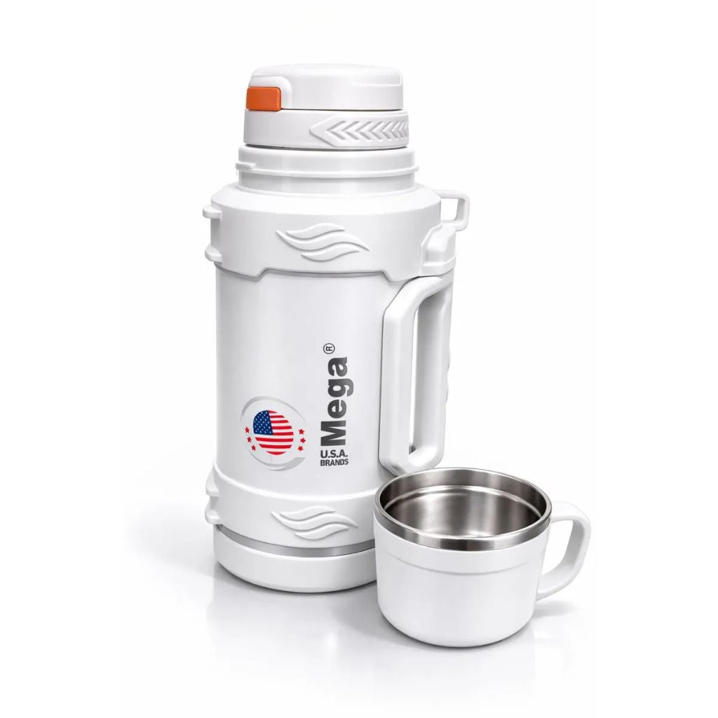 Termo Acero Inoxidable 1.7l Mega Infinity Con Tapa Tipo Taza Blanco