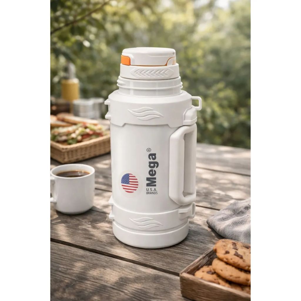 Termo Acero Inoxidable 1.7l Mega Infinity Con Tapa Tipo Taza Blanco