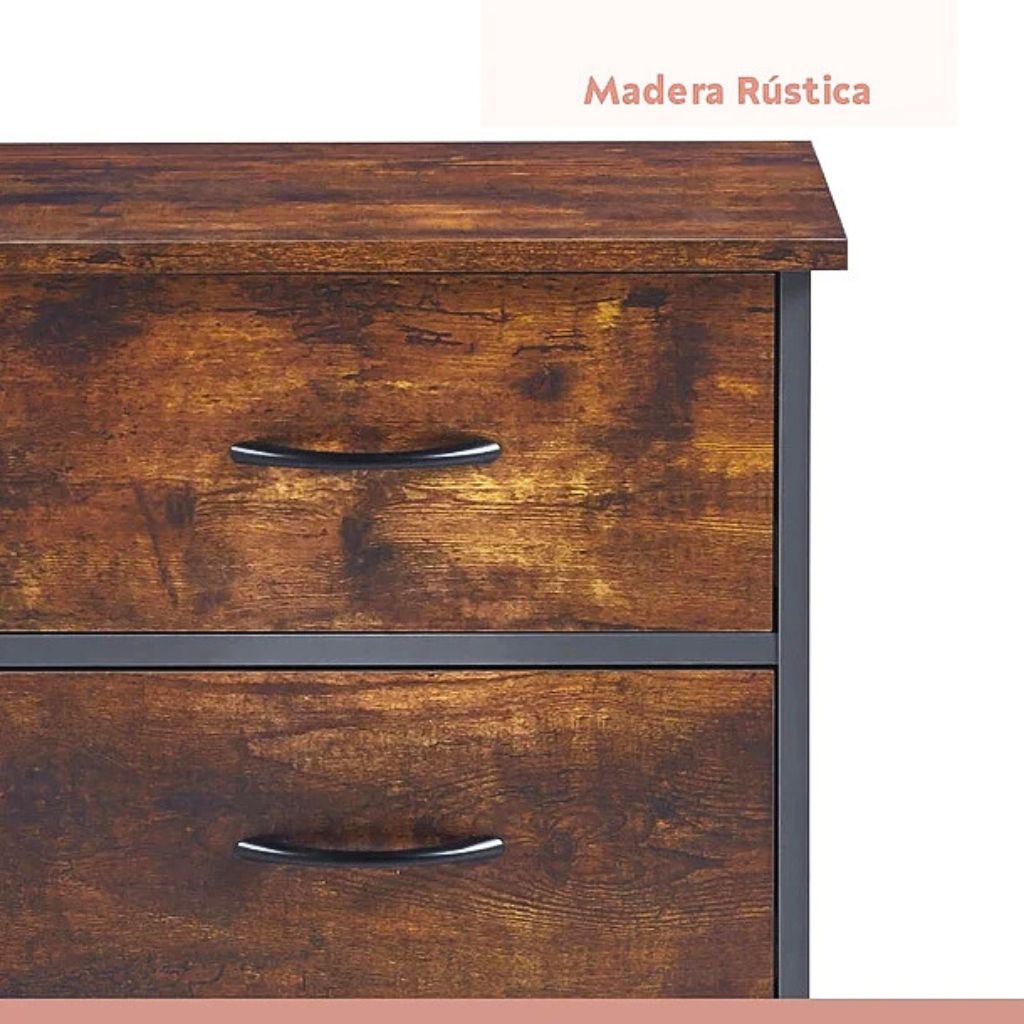 Velador Dos Cajones Metal Rústico