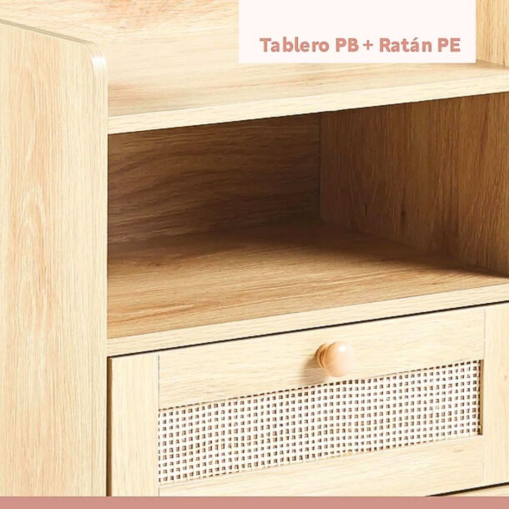 Velador con cajón y espacio adiconal