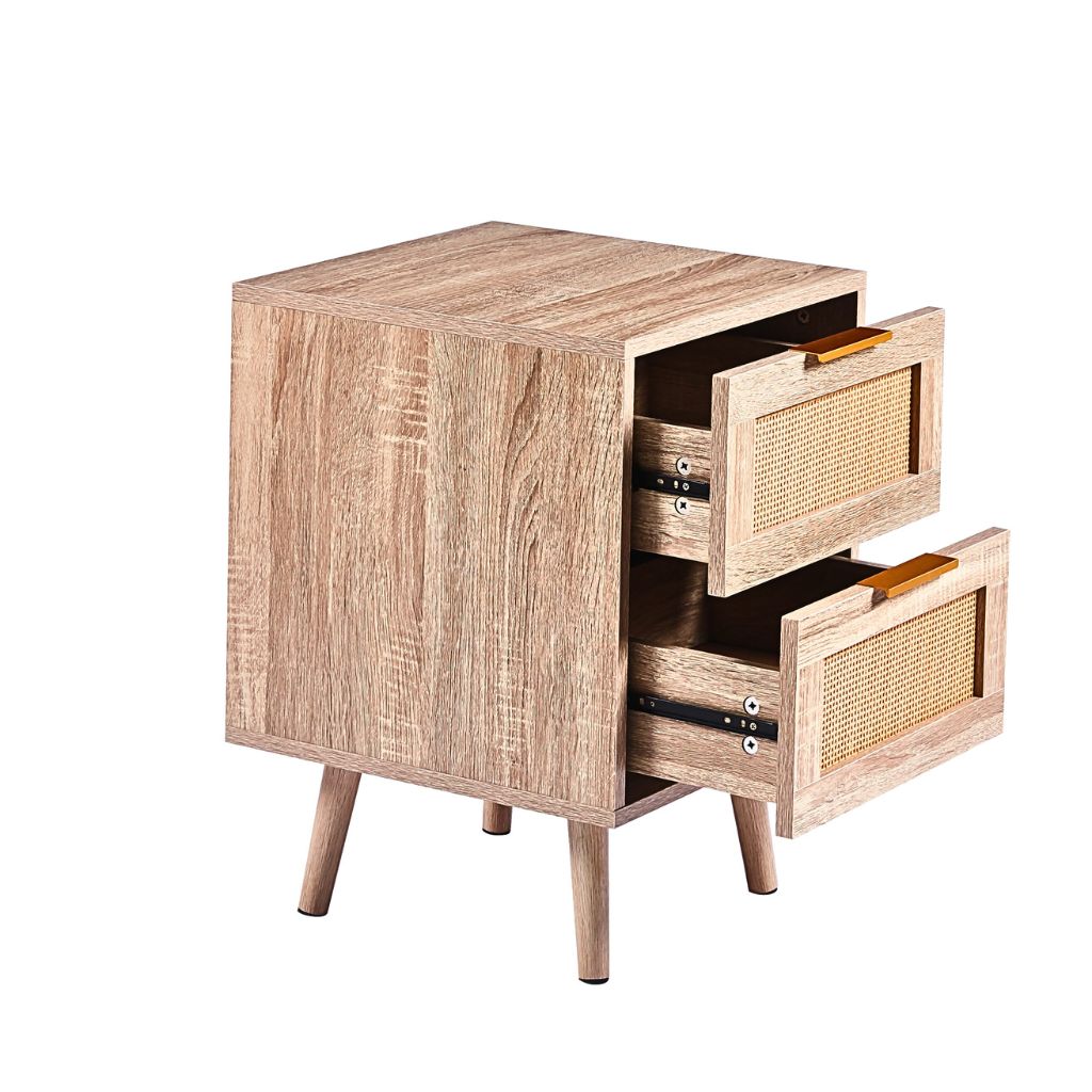 Velador Rústico doble cajón