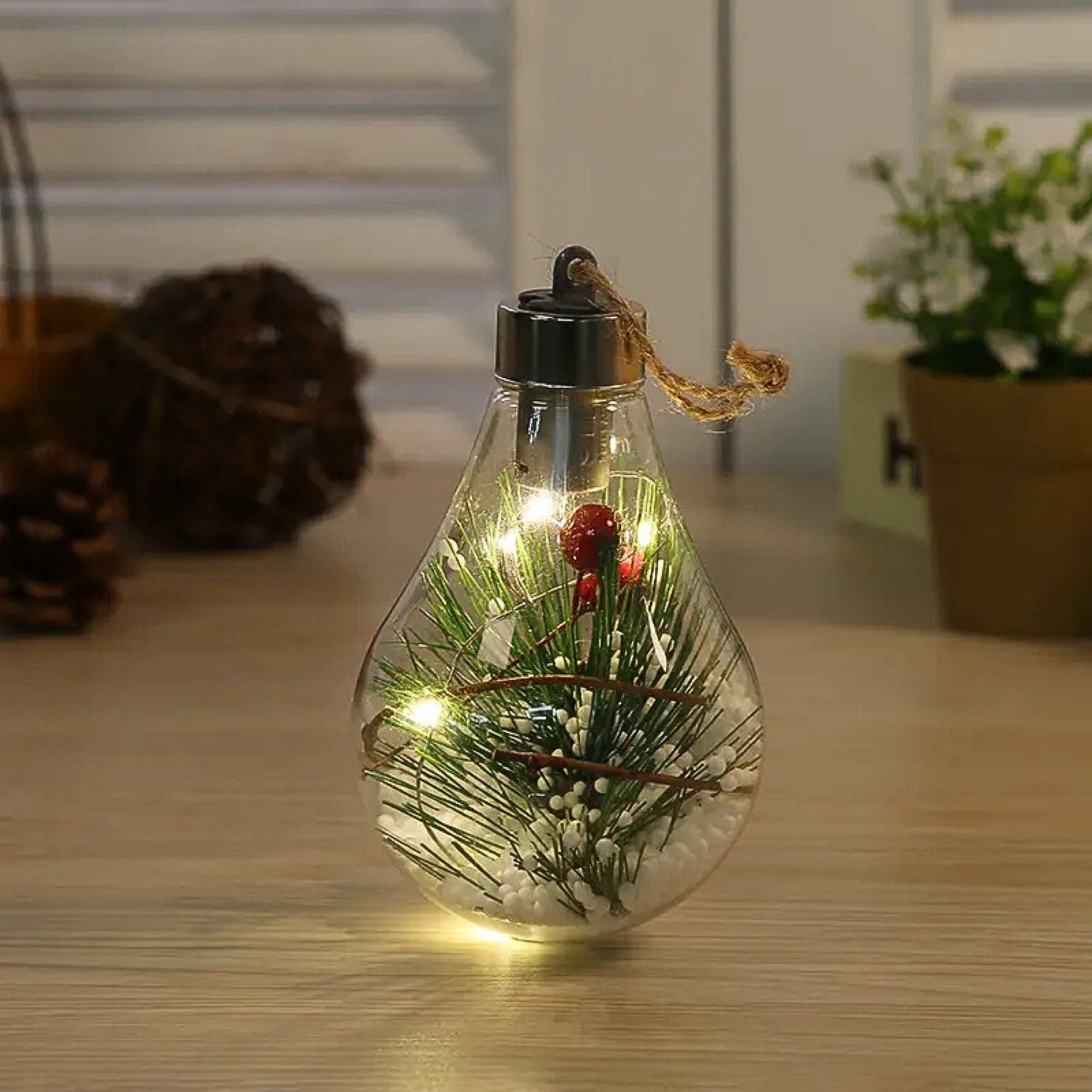 Pack de 4 Adornos colgantes Luminosas de Navidad