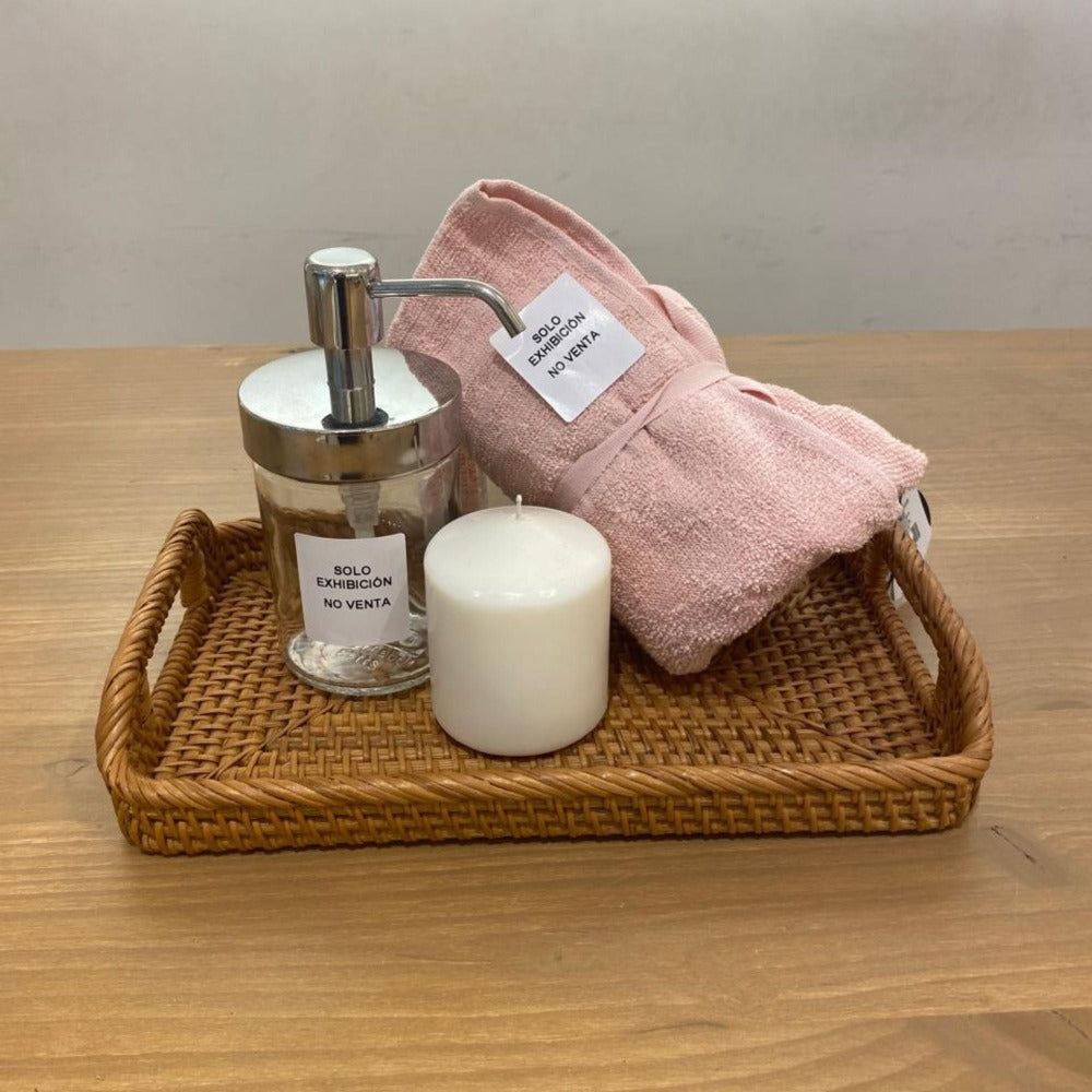 Set Baño Toalla visita royal Touch Floral con Bandeja Elsa