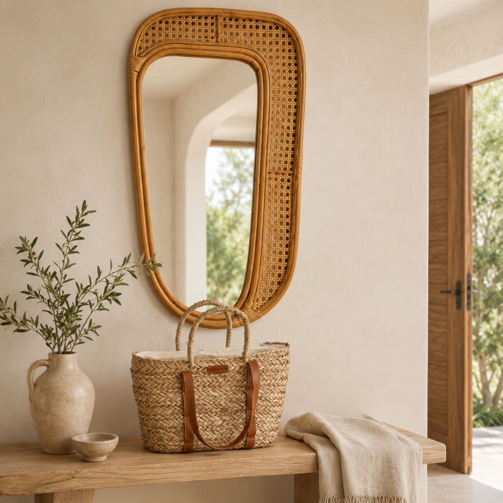 Bolso Boho Janina de Fibras Naturales Tejido a Mano BOHEMIK 40 cm x 26 cm