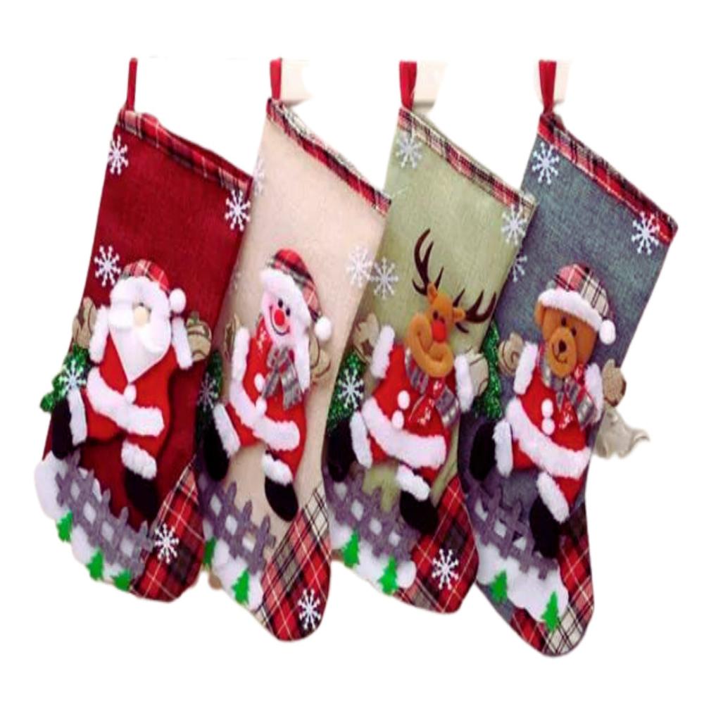 Pack 4 Botas de Navidad Aplicación Navideños