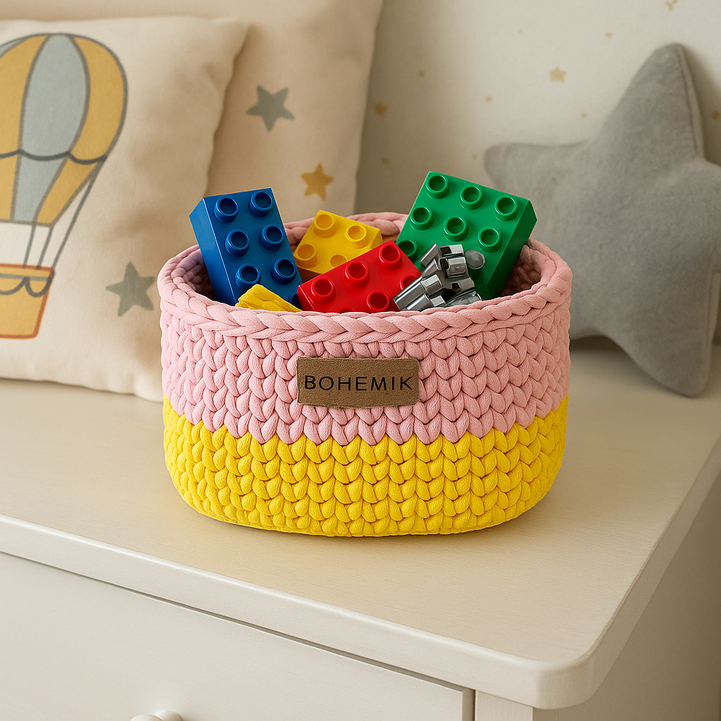 Cesta Milo tejida a mano  13 cm x 20 cm