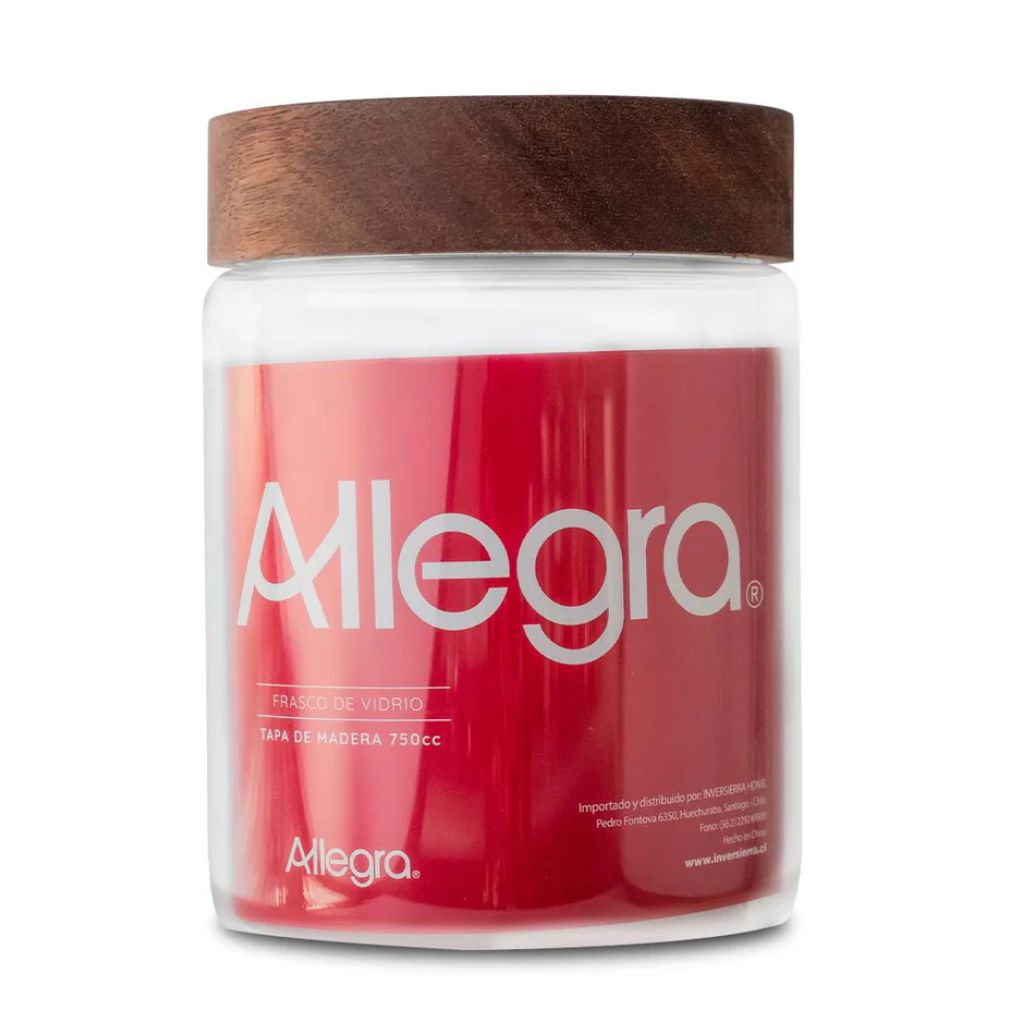 Set de 3 Frascos de Vidrio con tapa de Madera 750 ml