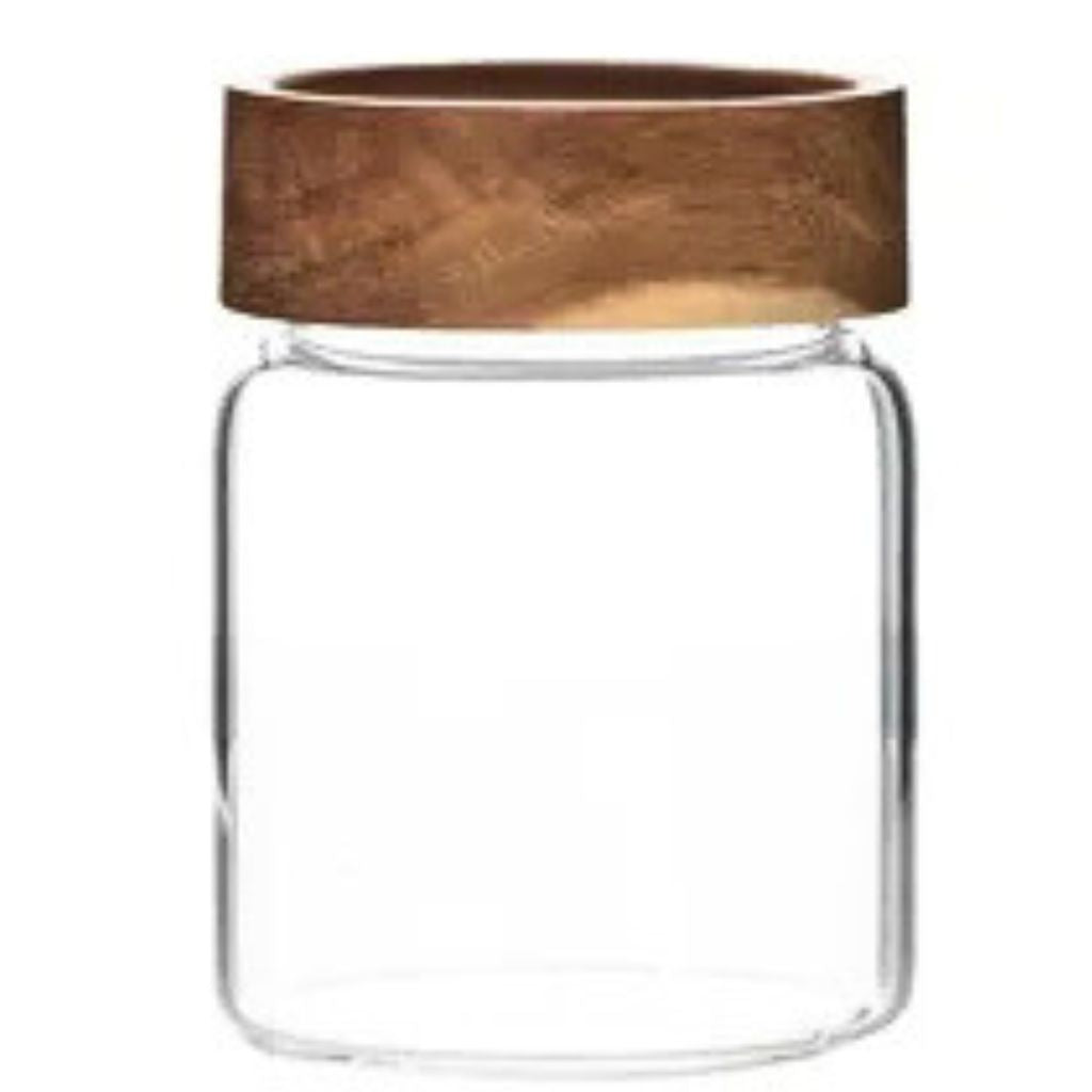 Set de 3 Frascos de Vidrio con tapa de Madera 750 ml