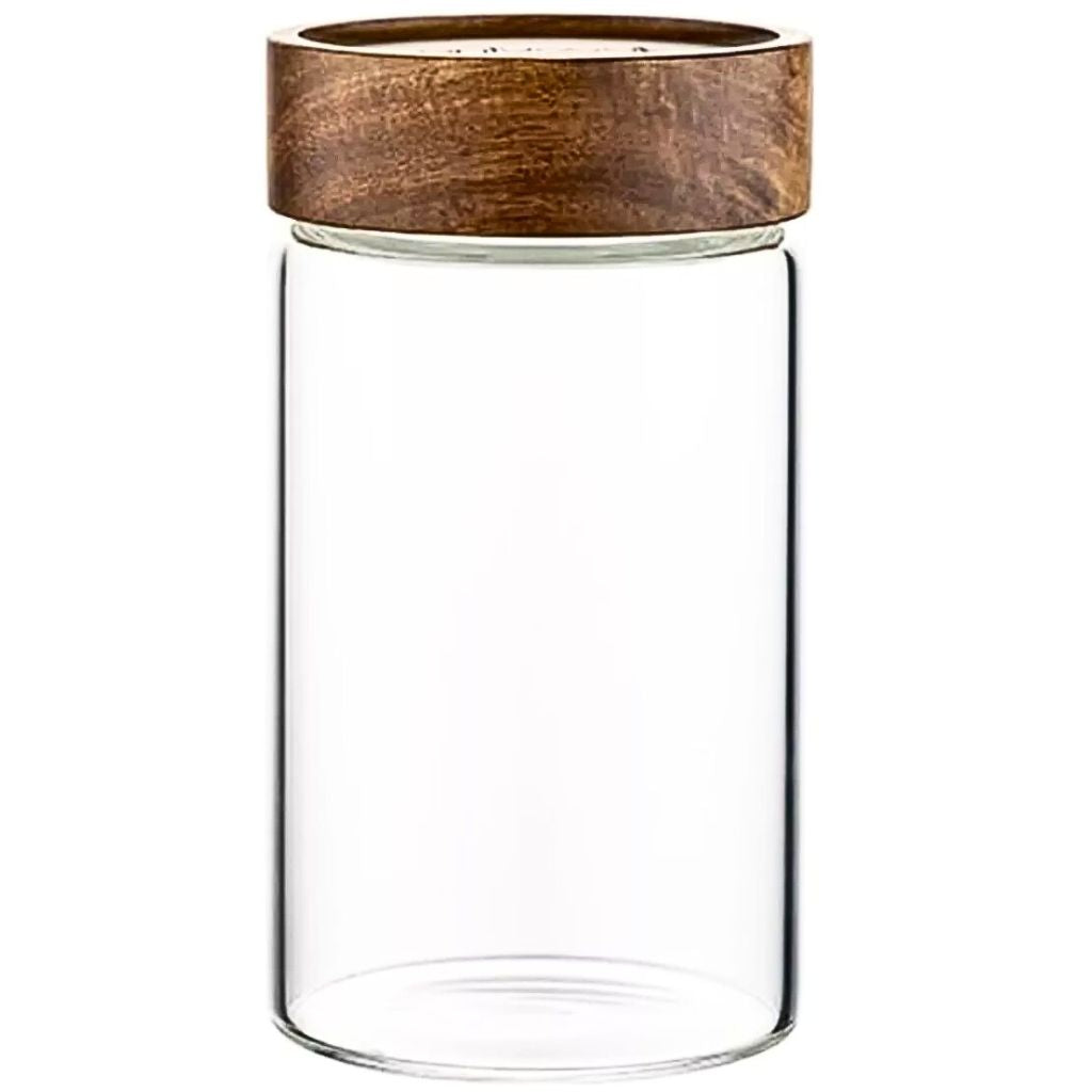 Set de 3 Frascos de Vidrio con tapa de Madera 1000 ml