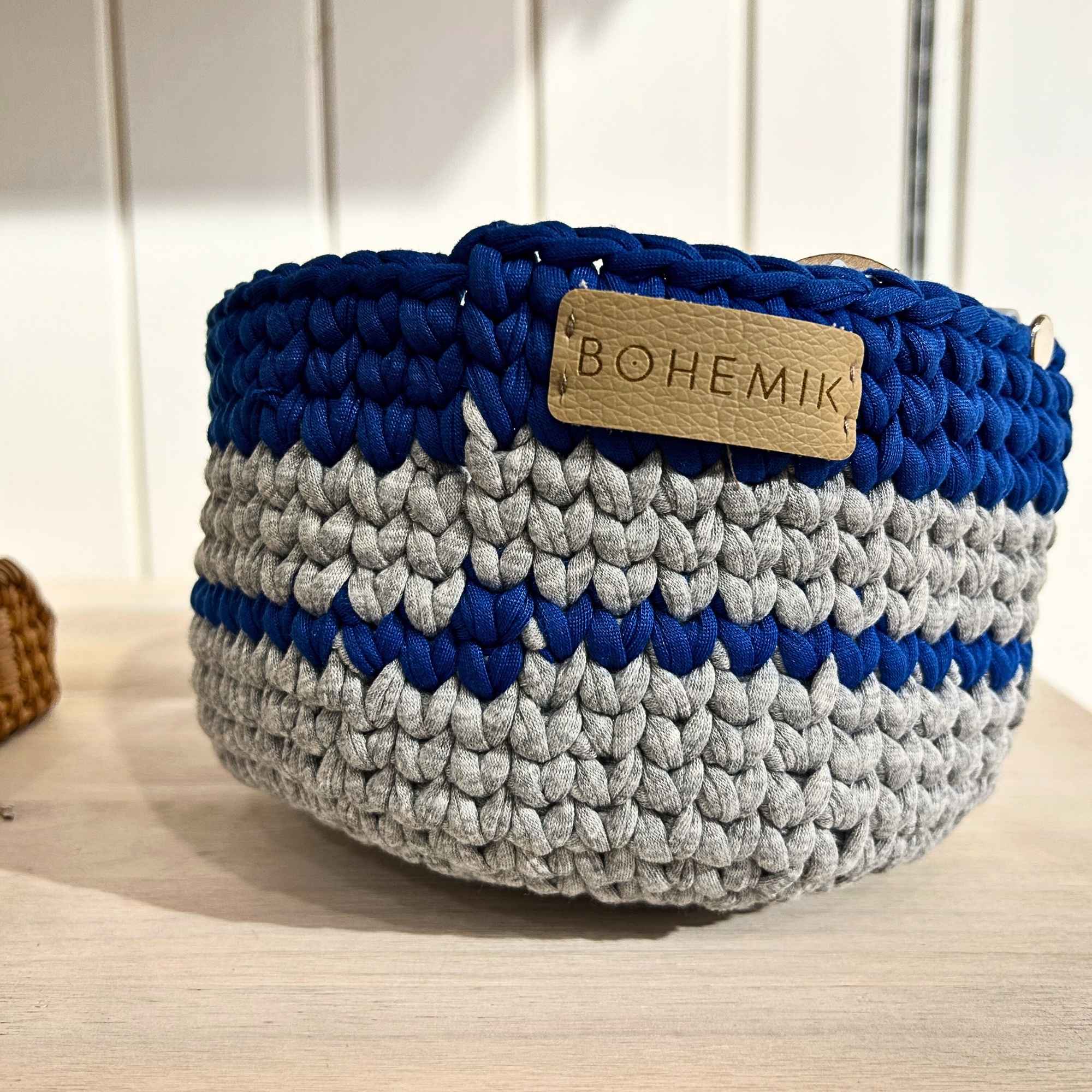 Cesta Milo tejida a mano  13 cm x 20 cm