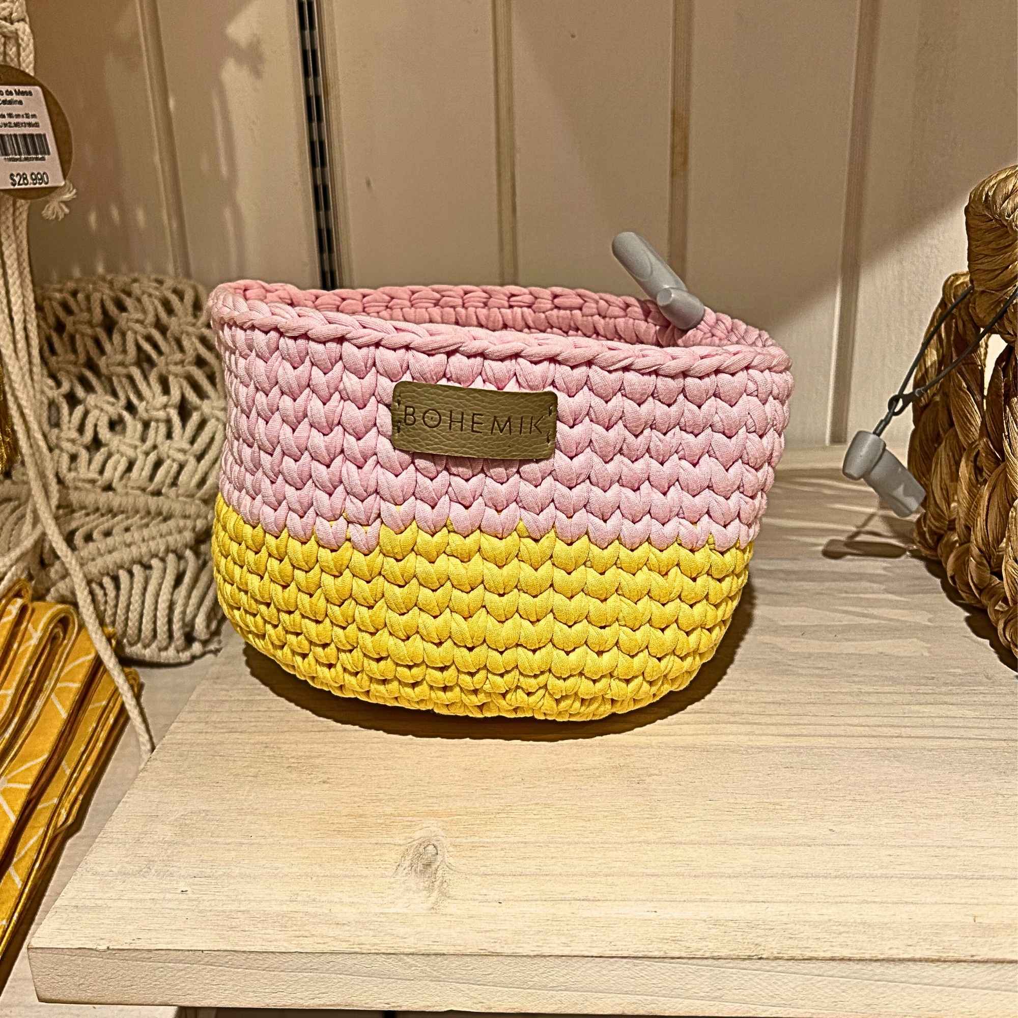 Cesta Milo tejida a mano  13 cm x 20 cm