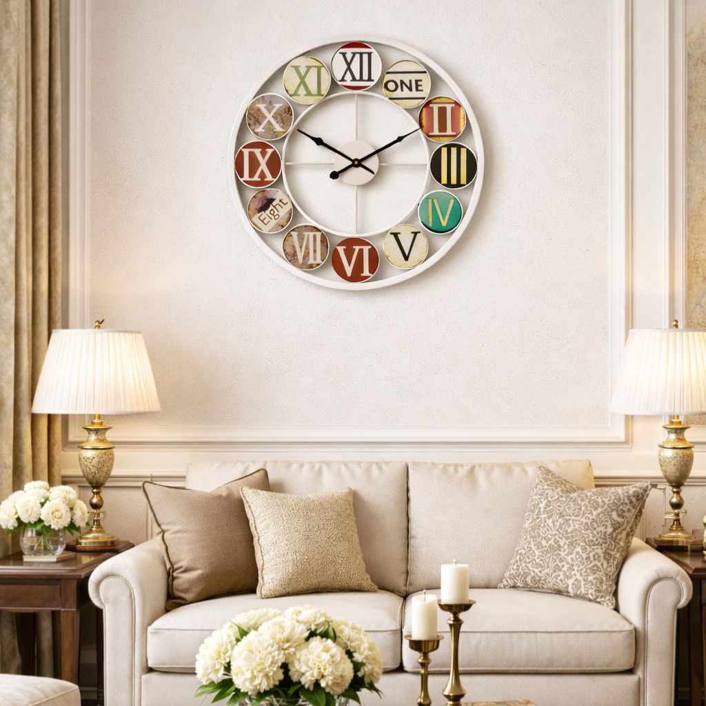 Reloj Mural blanco números de colores