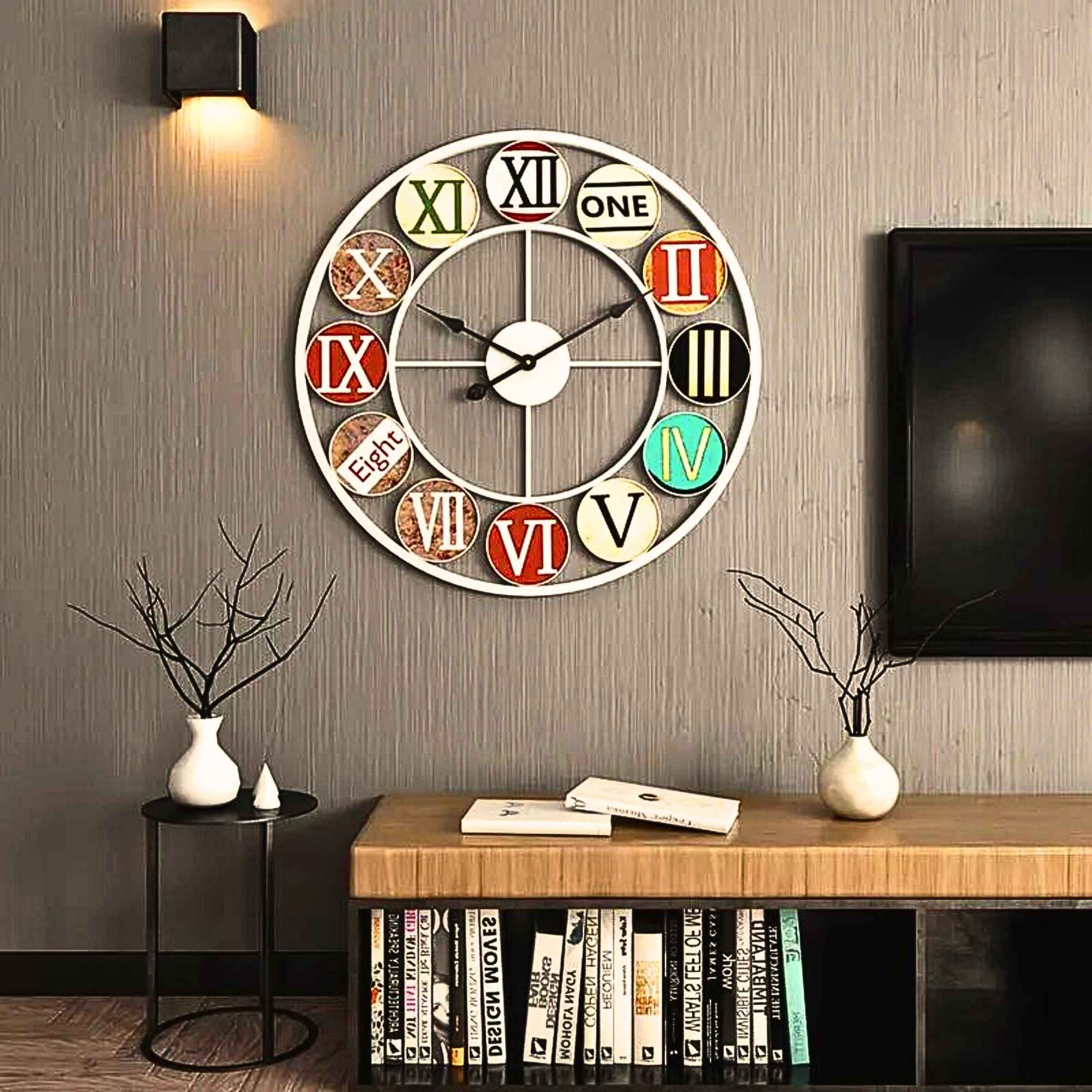 Reloj Mural blanco números de colores