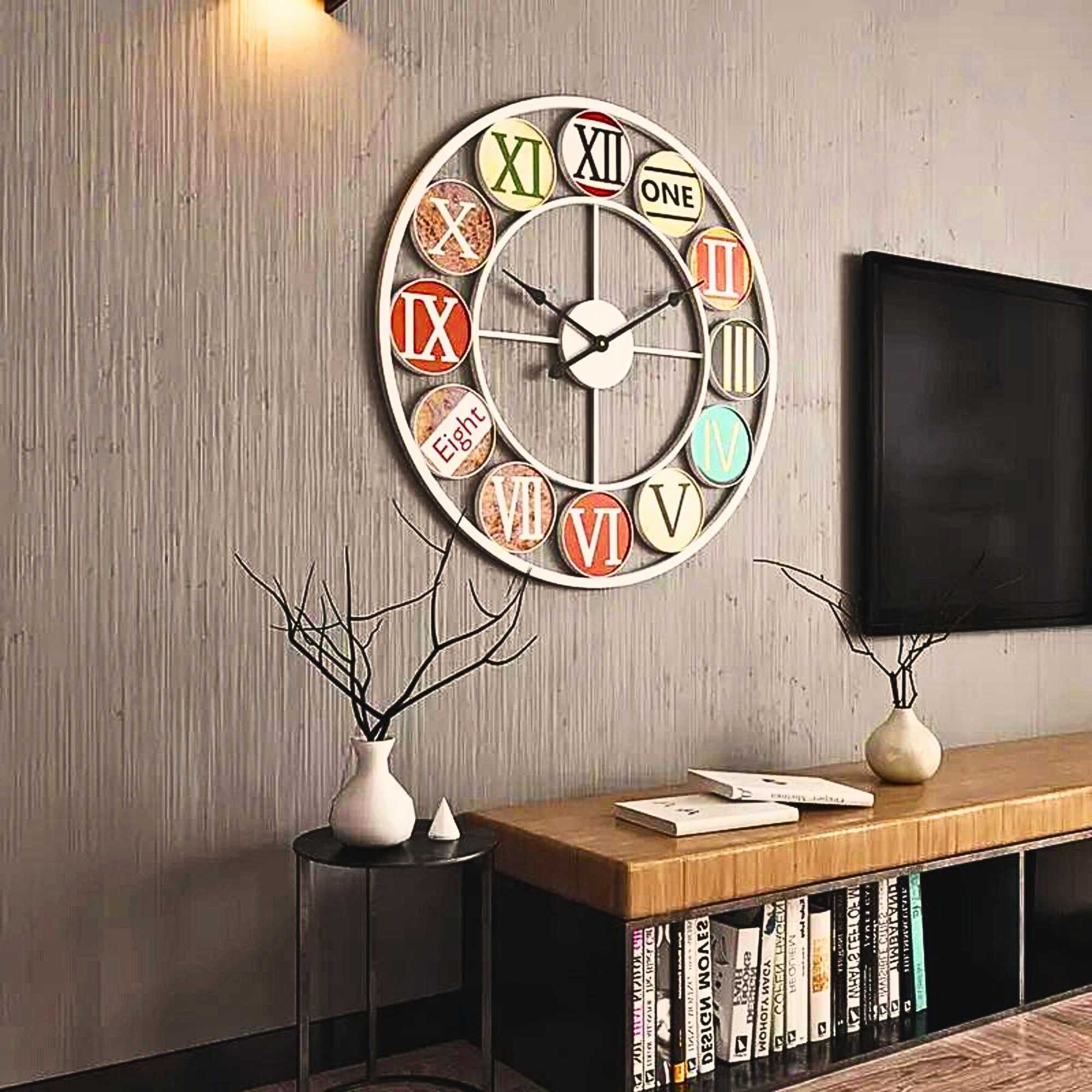 Reloj Mural blanco números de colores