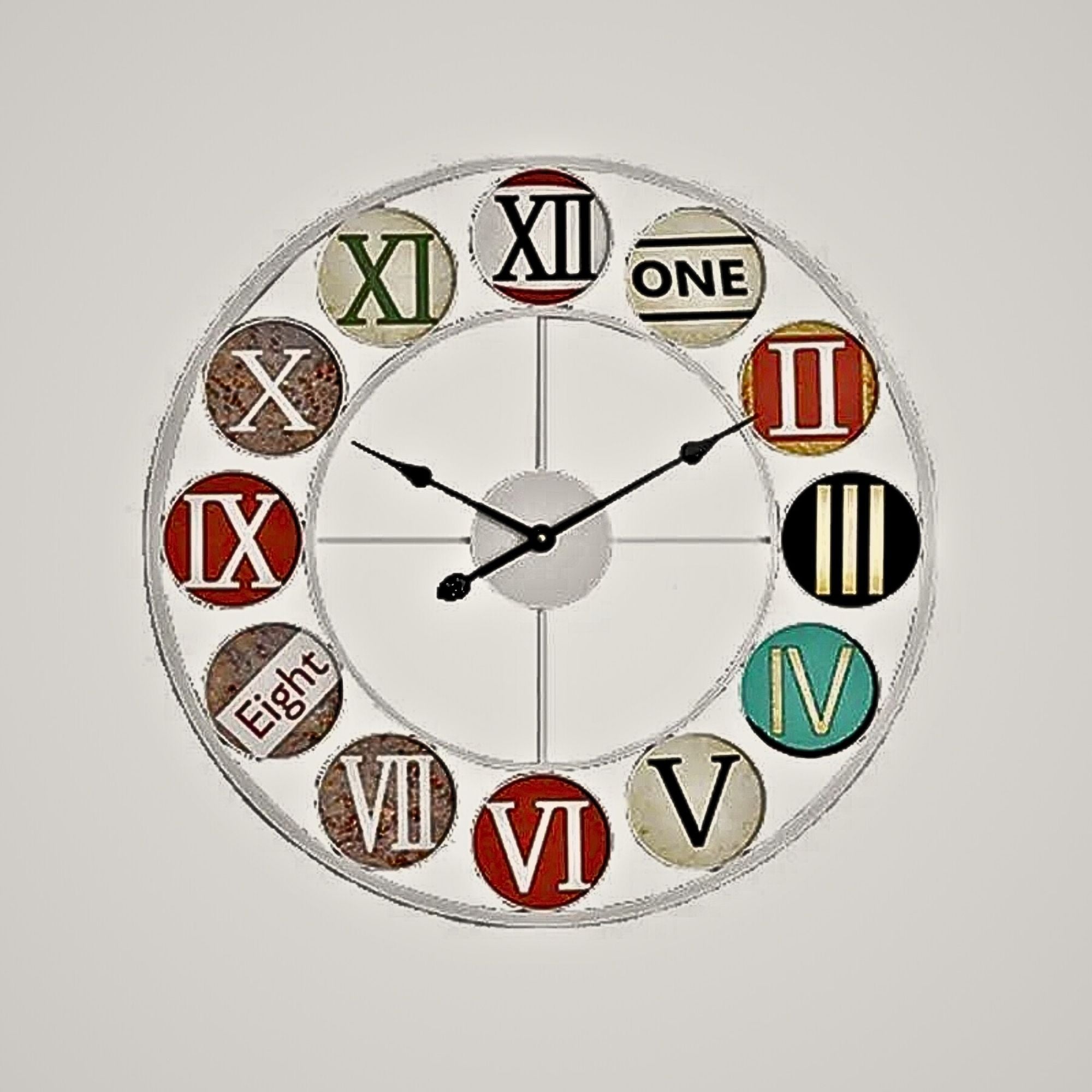 Reloj Mural blanco números de colores