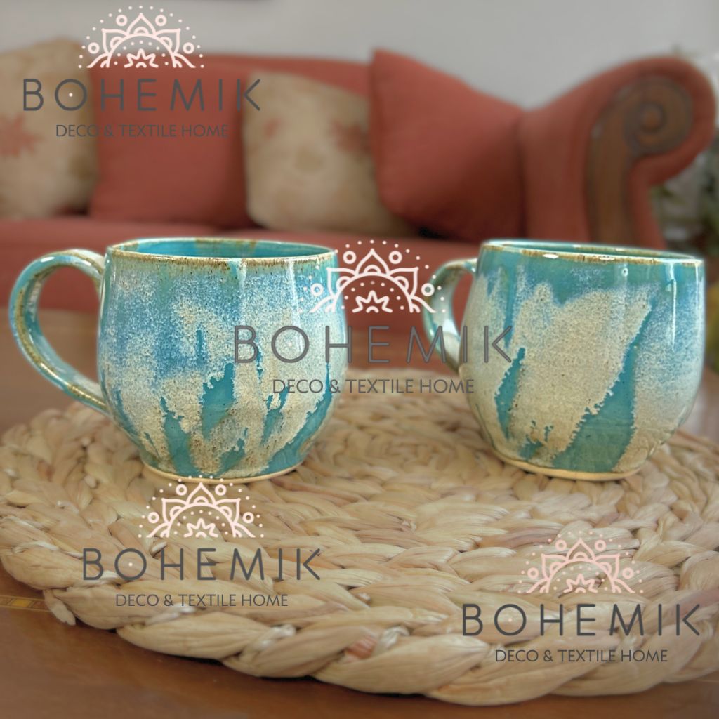Set 2 Mug color Esmeralda Cerámica Gres