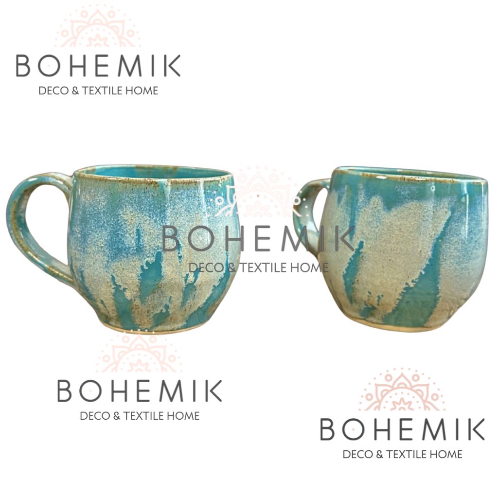 Set 2 Mug color Esmeralda Cerámica Gres