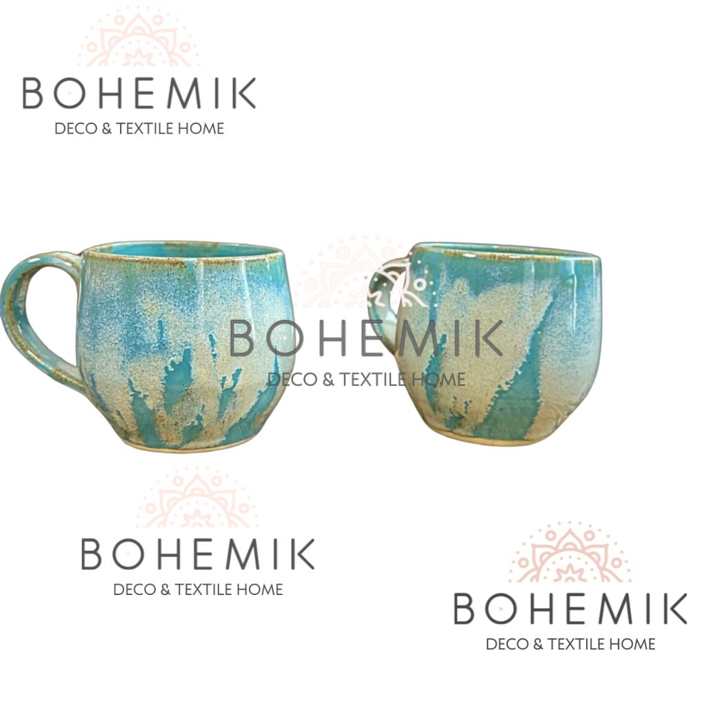Set 2 Mug color Esmeralda Cerámica Gres