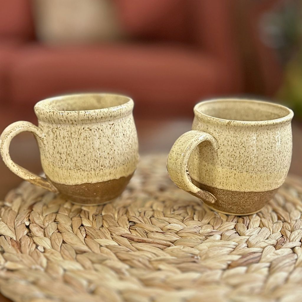 Set 2 Mug color Beige Tierra Ceramica Gres