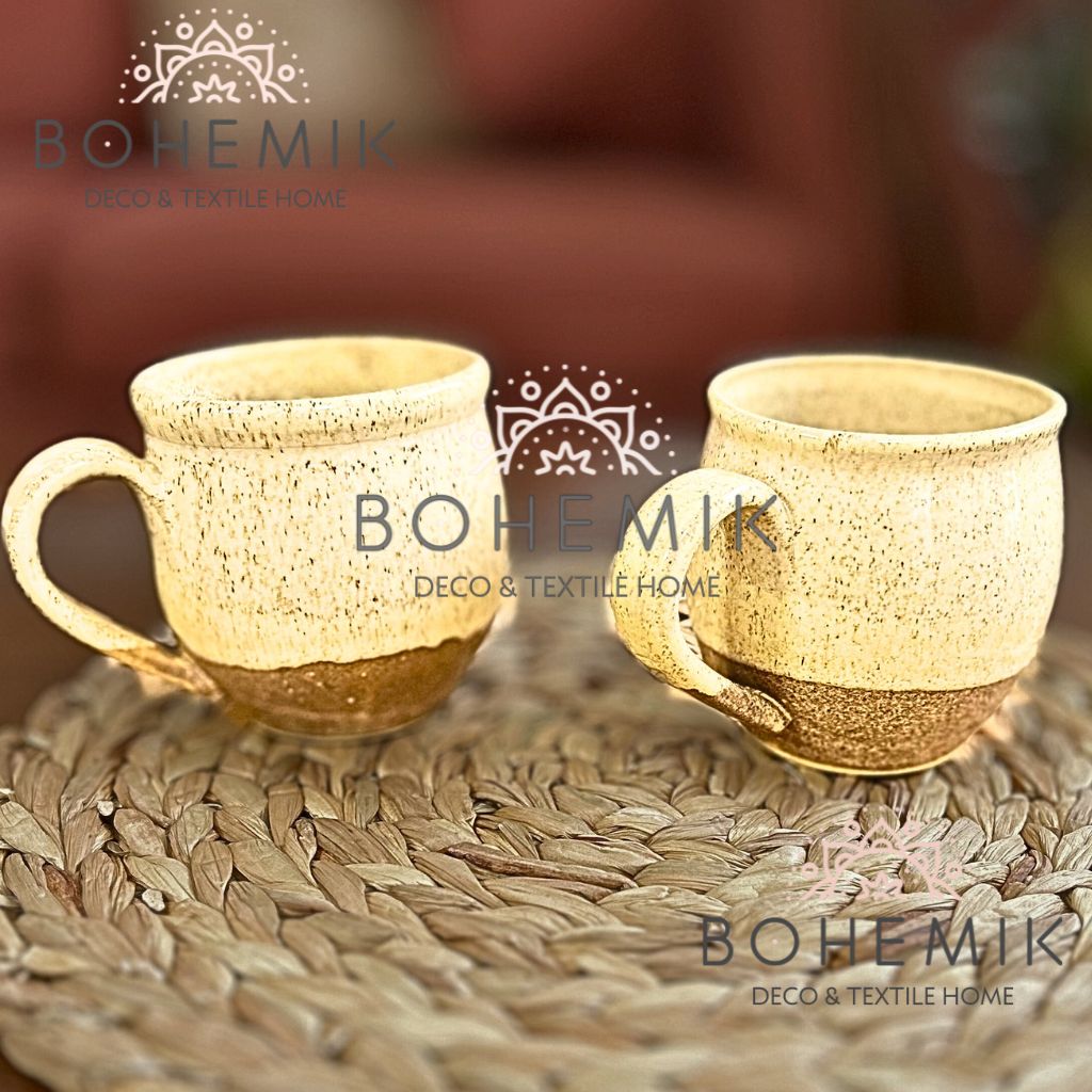 Set 2 Mug color Beige Tierra Ceramica Gres