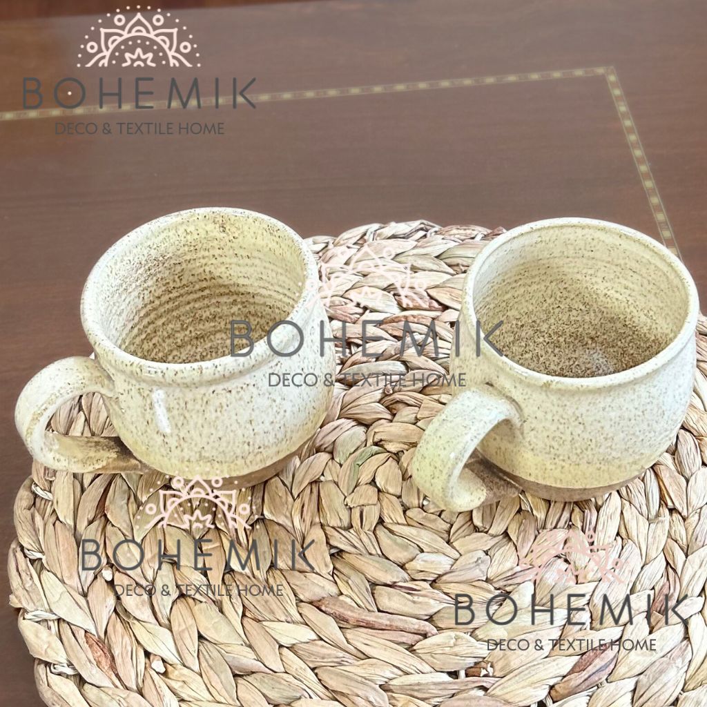 Set 2 Mug color Beige Tierra Ceramica Gres