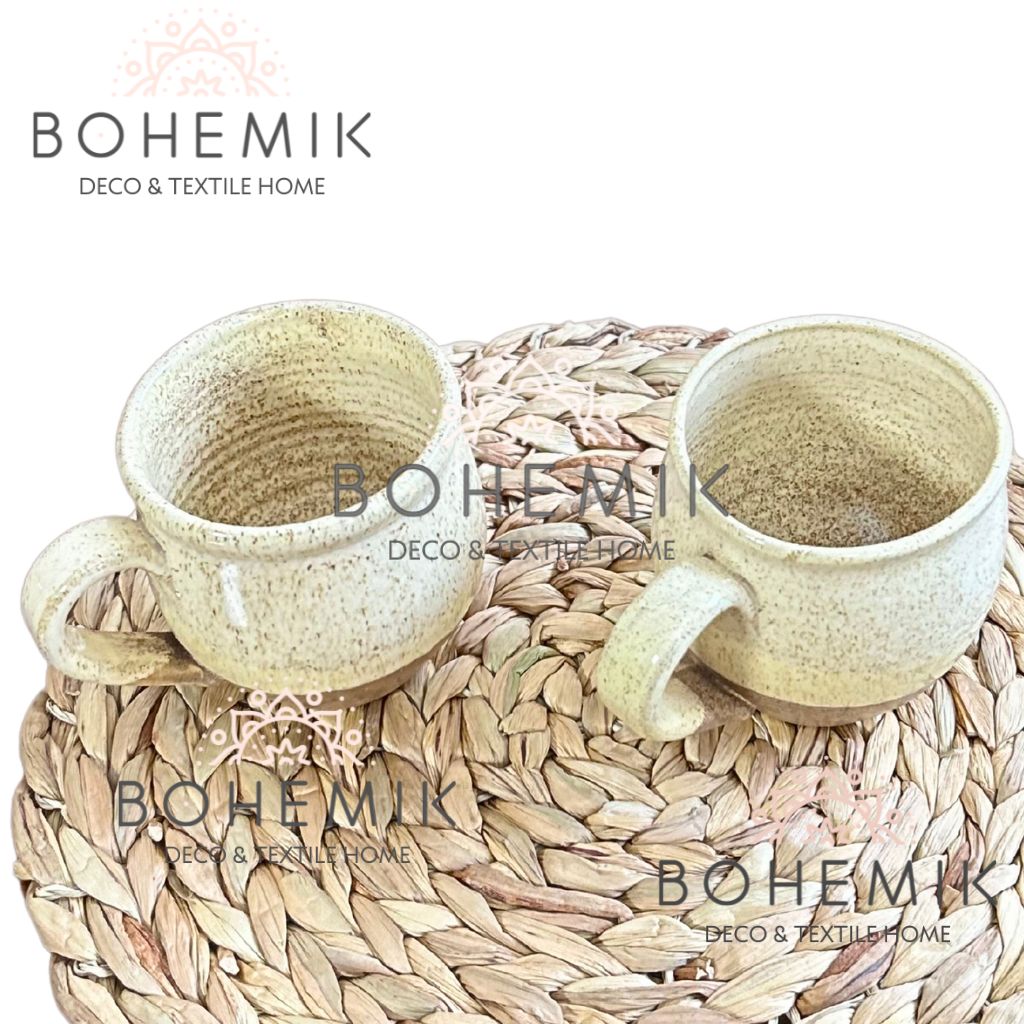 Set 2 Mug color Beige Tierra Ceramica Gres