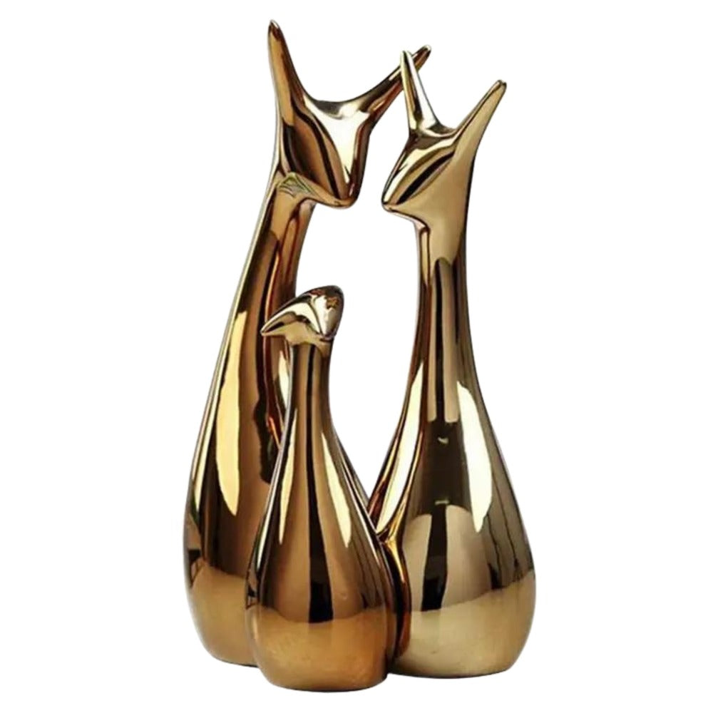 Figura Decorativa Gatos Dorados