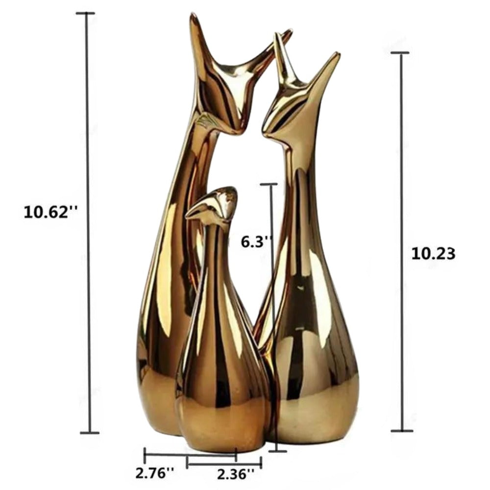 Figura Decorativa Gatos Dorados