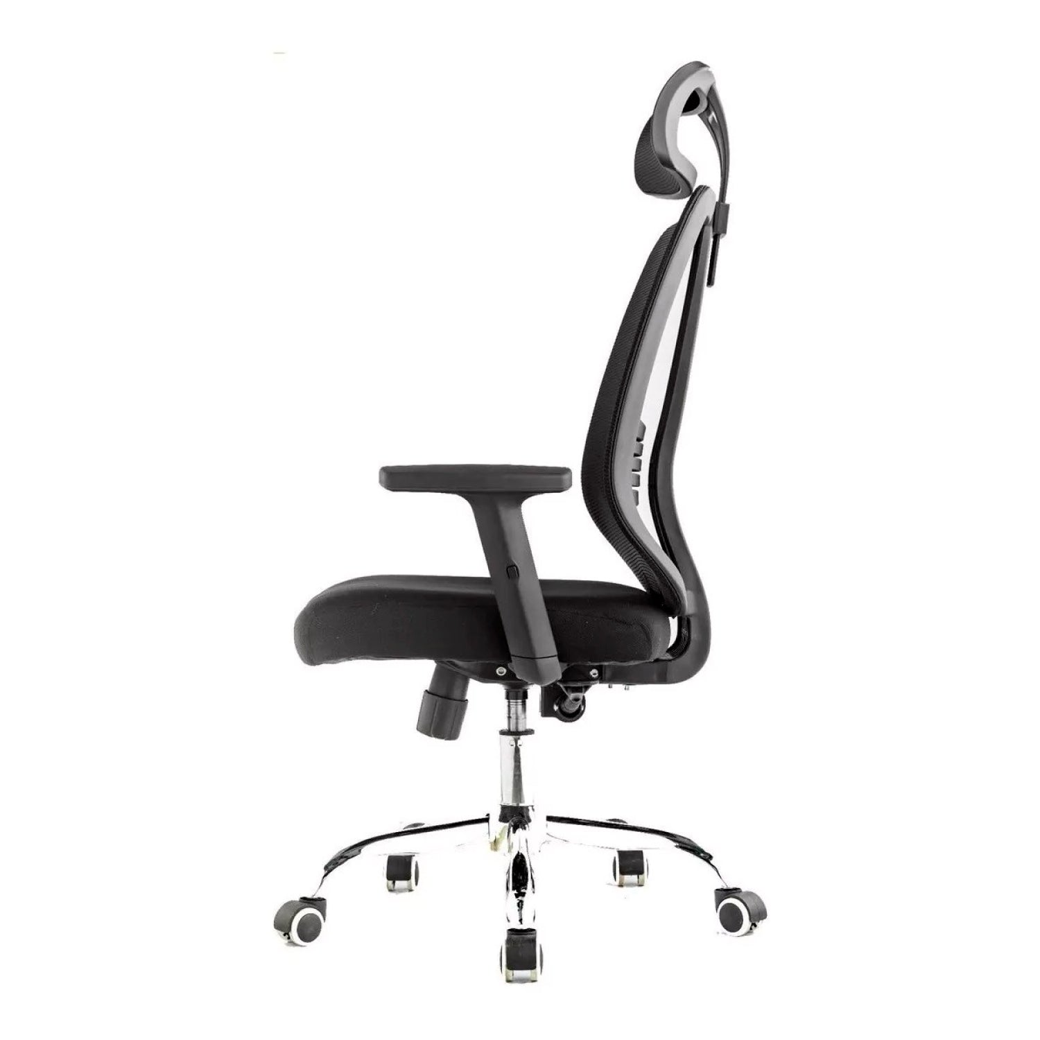 Silla de oficina mesh negra ejecutiva con apoyabrazos y cabeza