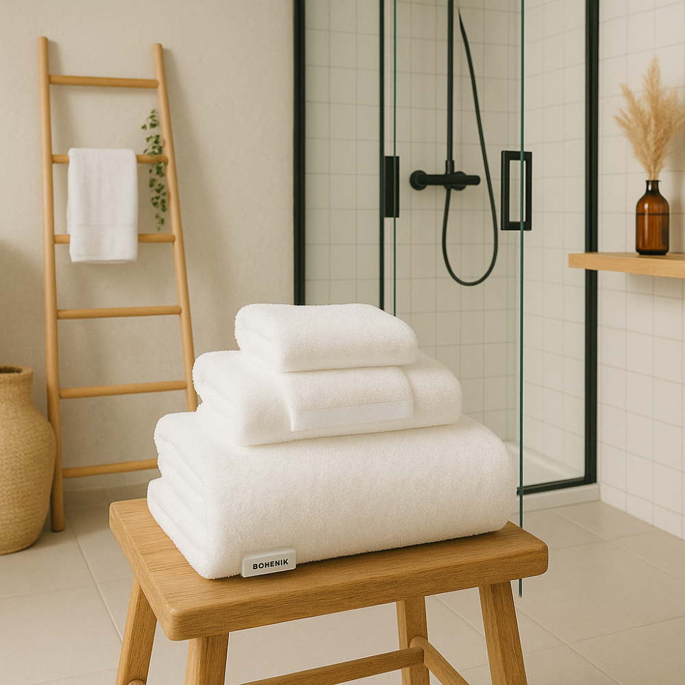 3 Toallas Royal Touch Blancas – Opciones de medidas. 100% Algodón 550 GSM