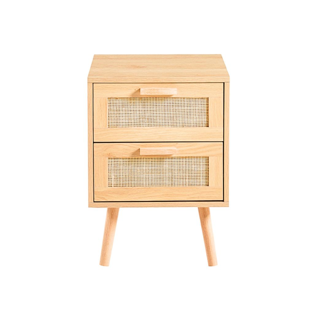 Velador Rústico doble cajón Claro