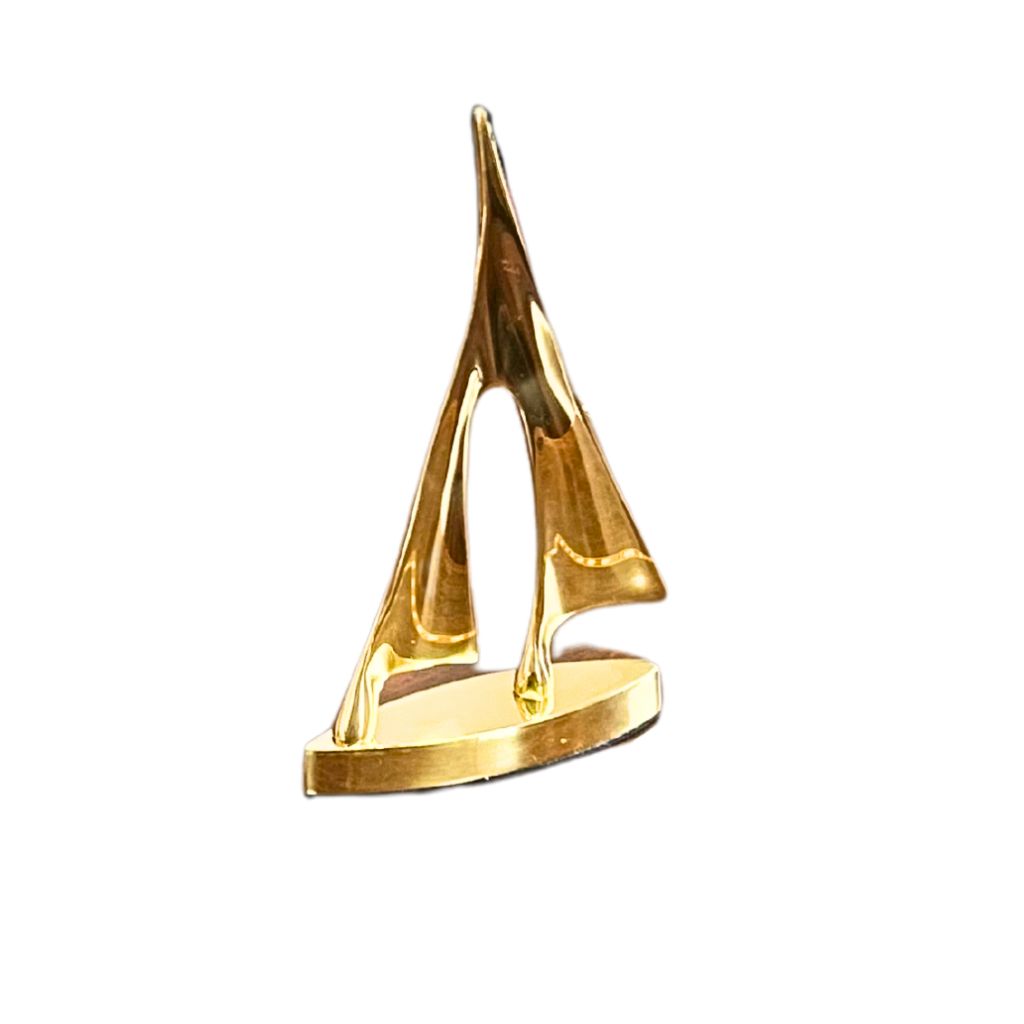 Velero Dorado Metálico 20,8 Cm Decoración