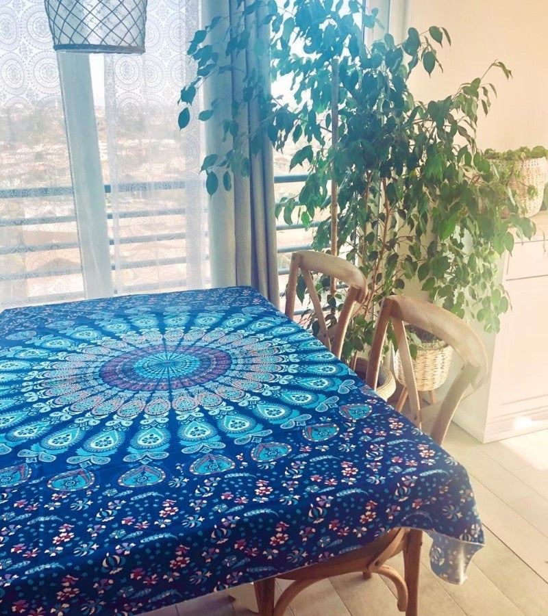 Mantel mandala azul