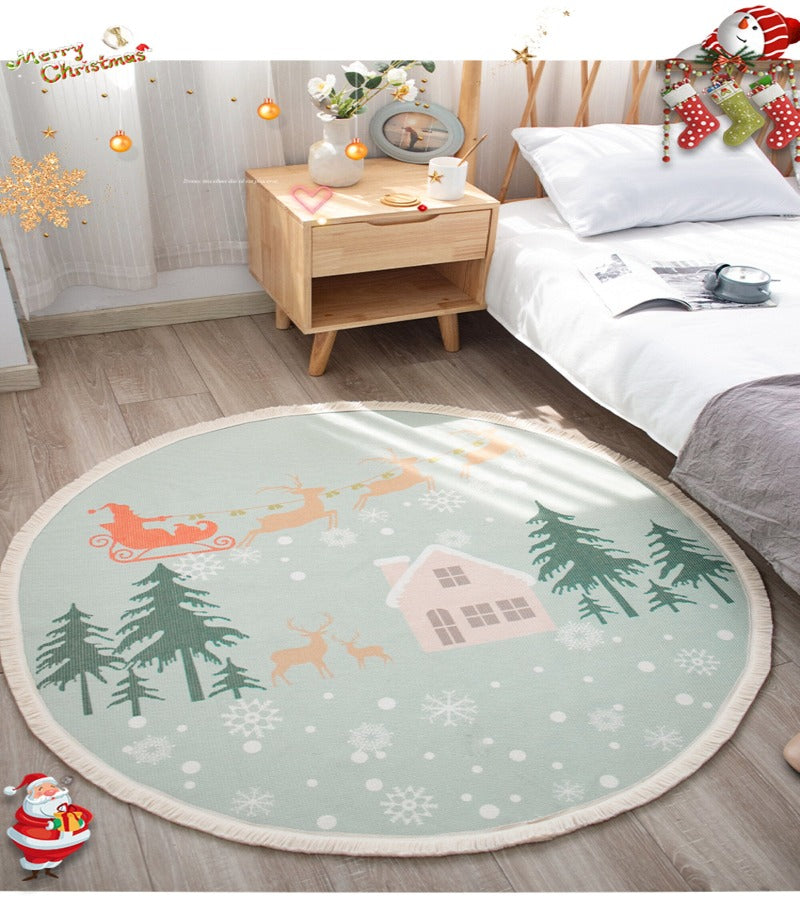 Alfombra de Navidad Redonda Trineo Pascuero 120 cm