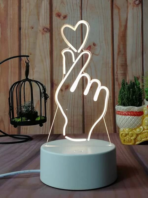 Luz led nocturna corazón con dedo