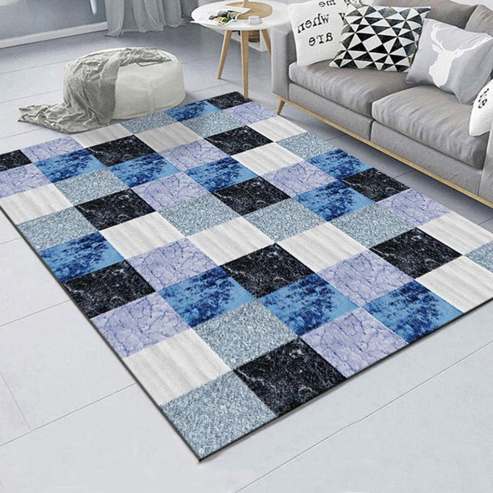 Alfombra Tonos Azul y Negro – Estilo Moderno 230 cm x 160 cm