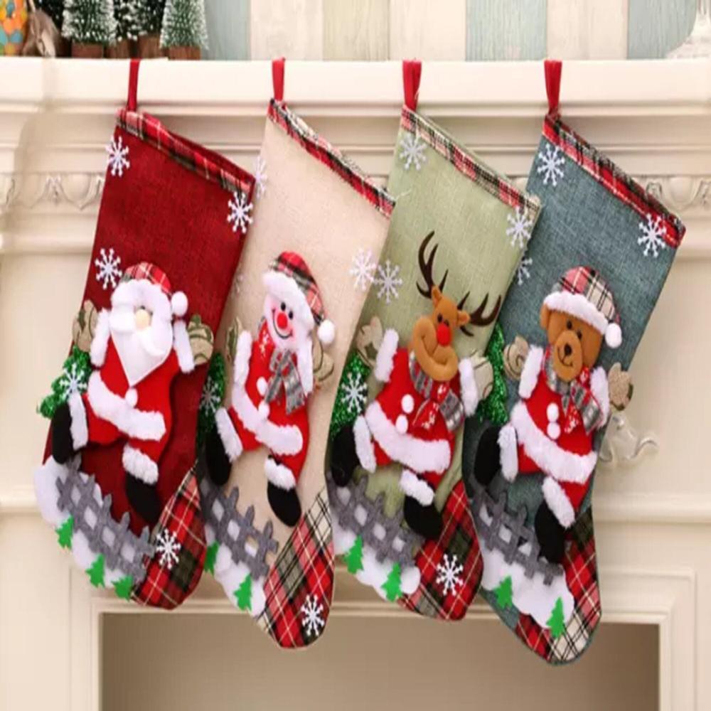 Pack 4 Botas de Navidad Aplicación Navideños