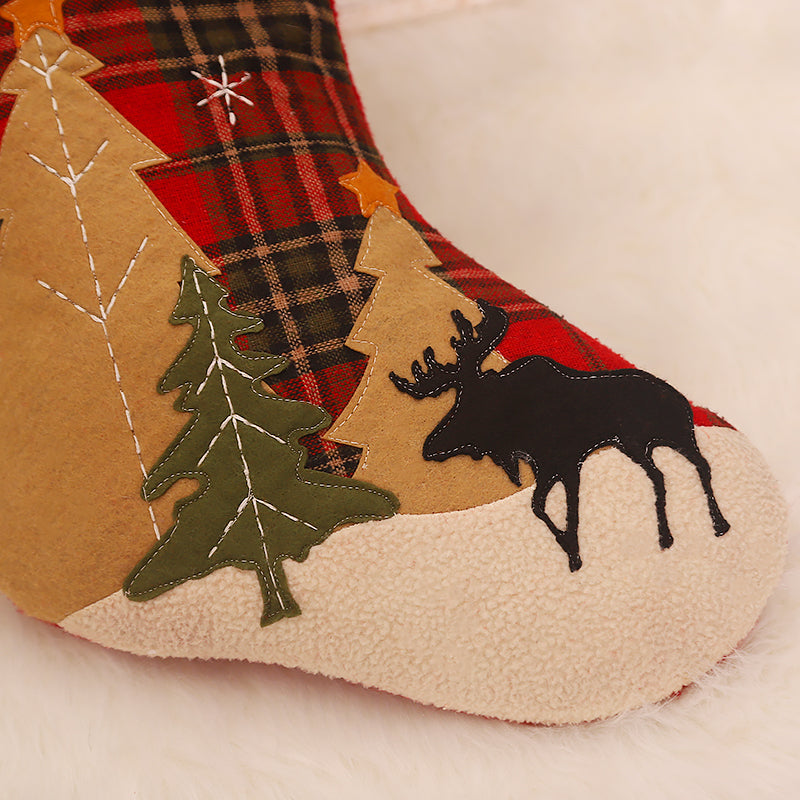 Pack 3 Botas de Navidad Escocés con Piel 47 cm x 26 cm
