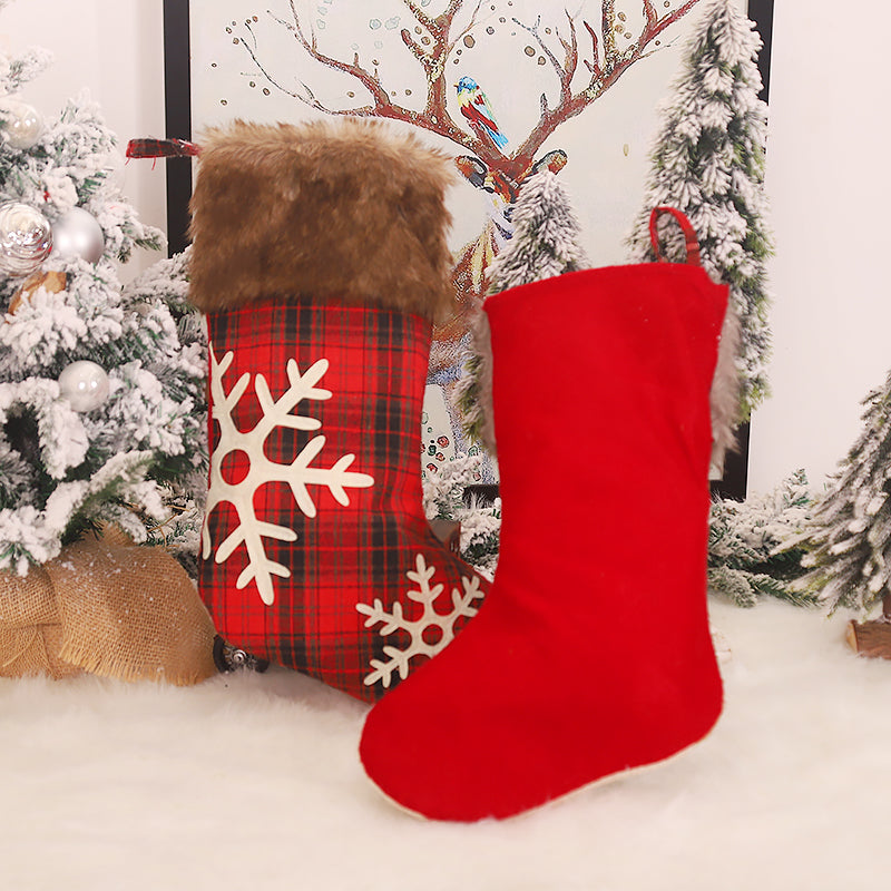 Pack 3 Botas de Navidad Escocés con Piel 47 cm x 26 cm