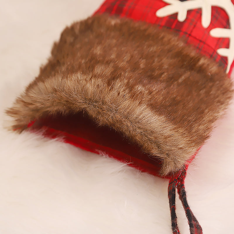 Pack 3 Botas de Navidad Escocés con Piel 47 cm x 26 cm