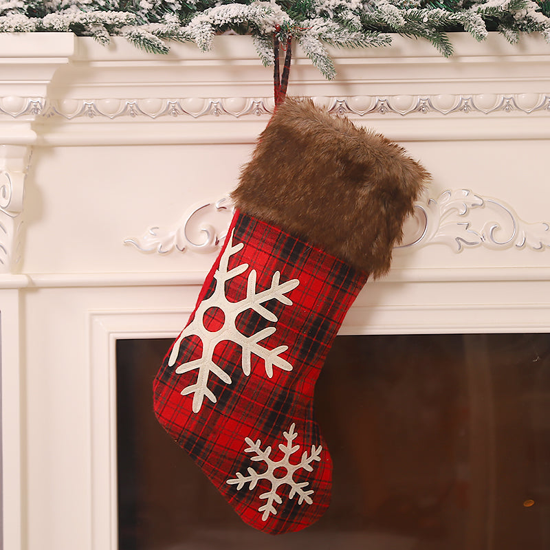 Pack 3 Botas de Navidad Escocés con Piel 47 cm x 26 cm